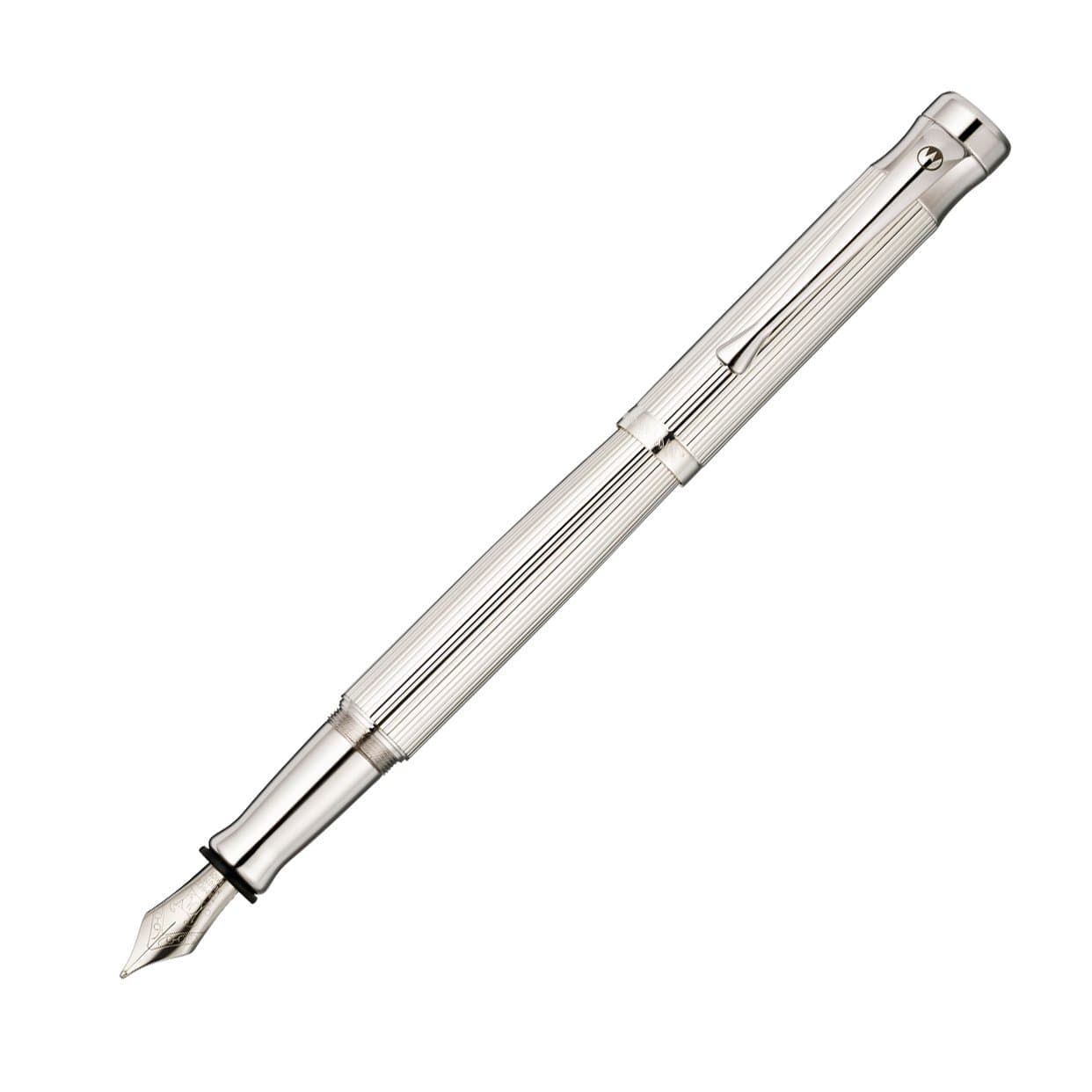 Waldmann Tango Fountain Pen Sterling Silver Lines Pattern Fine