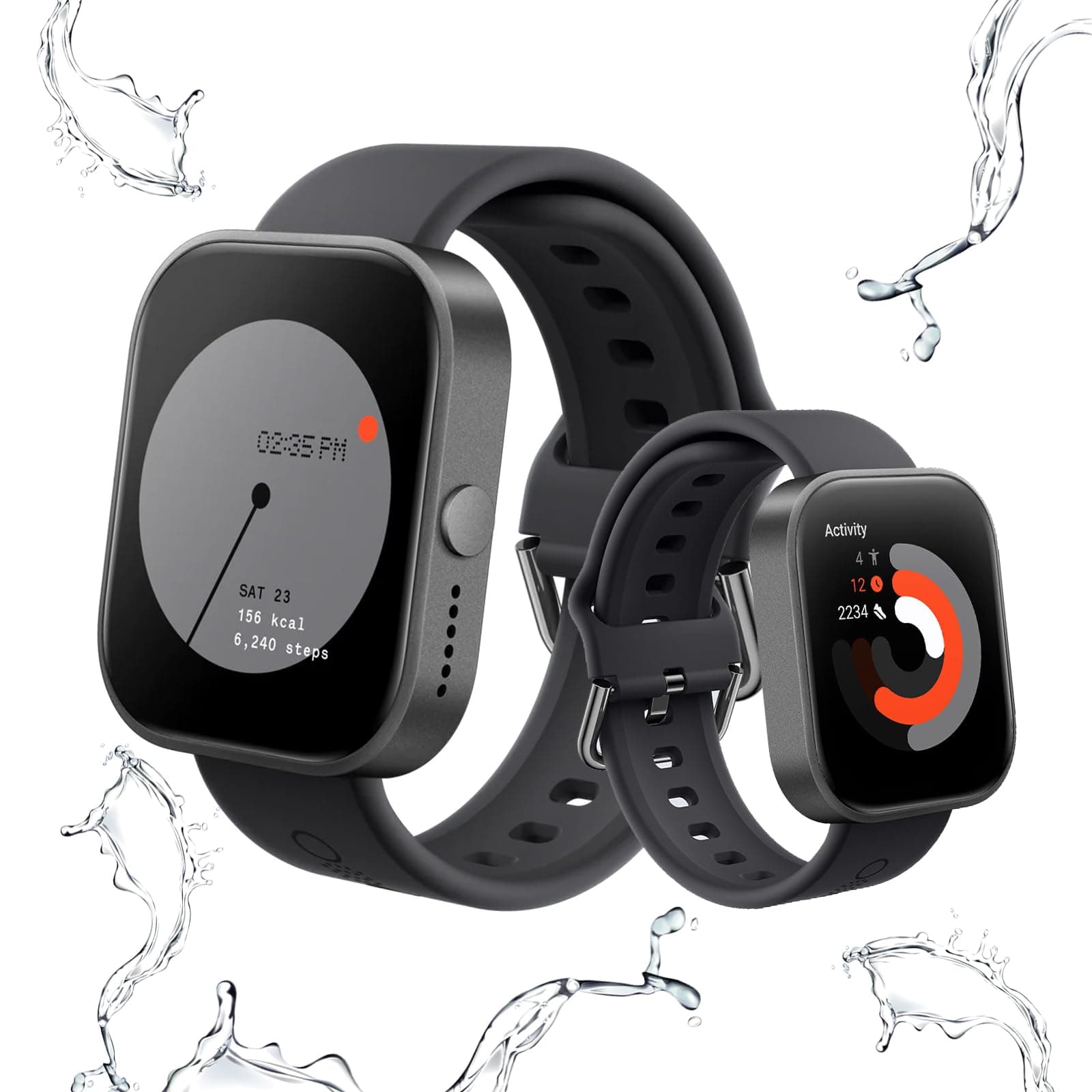 Watch Pro Smartwatch,1.96'' AMOLED Display, IP68 Water Resistant Multi-System GPS Fitness Tracker with Health Monitoring, 13Day Battery Life, Black Grey