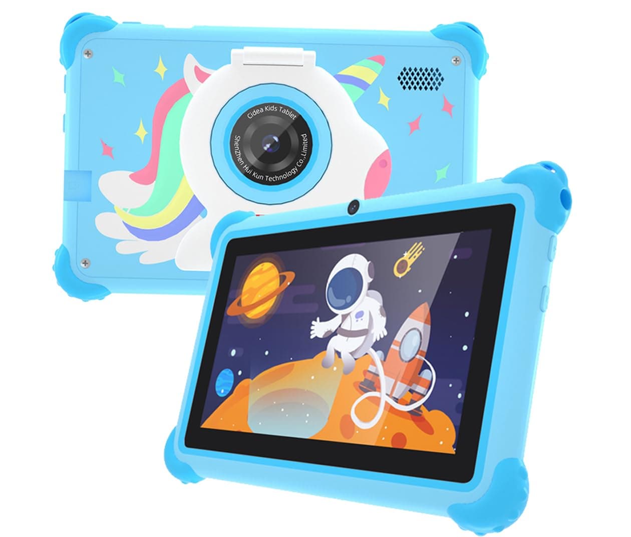 C idea CM88 Android Kids Smart Tablet 7-Inch Display Wi-Fi and Bluetooth Built-in Stand Kids Early Education Learning Tab Shockproof Edges (Blue)