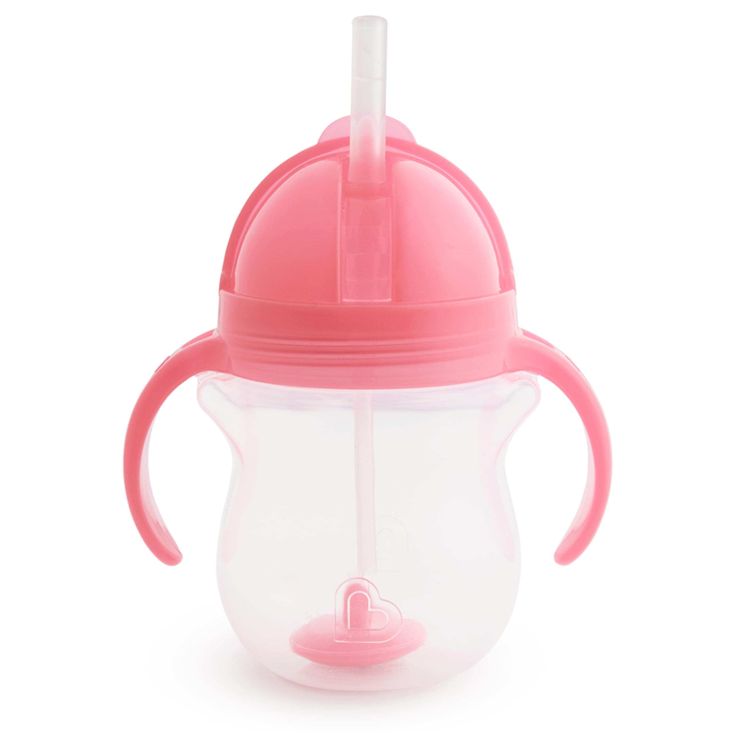 Munchkin Click Lock Weighted Flexi Straw Trainer Cup, Pink, 7 Ounce