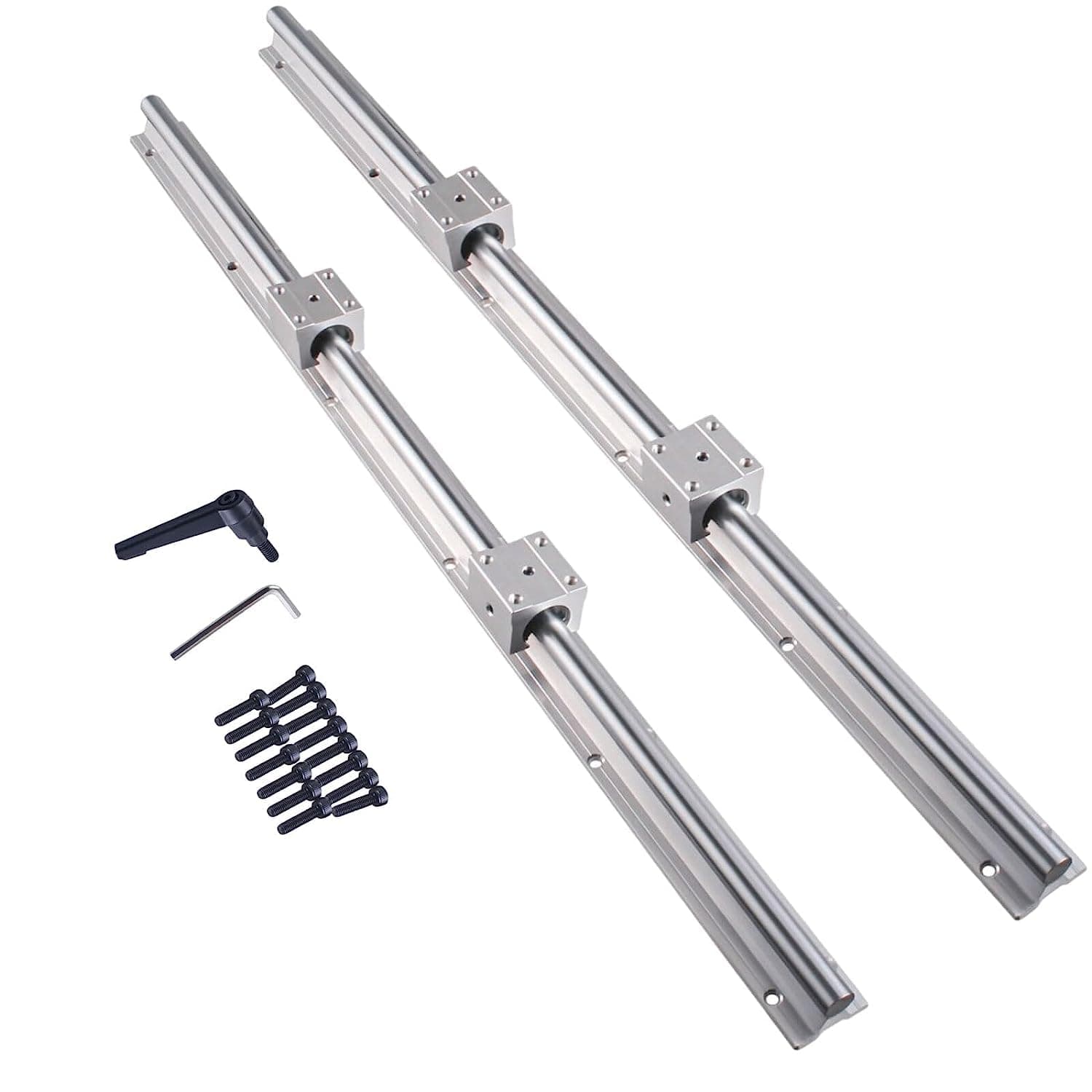 Linear Rail 2Pcs Linear Rail SBR12 1000mm 12MM CNC Linear Rail Slide Guide Shaft + 4Pcs SBR12UU Blocks US Stock