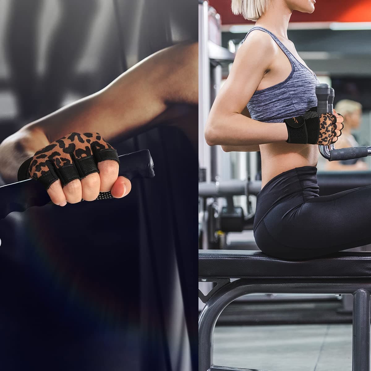 Workout Gloves with Wrist Wrap Support, Weight Lifting Gloves with Full Palm Protection & Extra Grip for Men Women Gym Exercise, Cross Training, Weightlifting, Pull ups