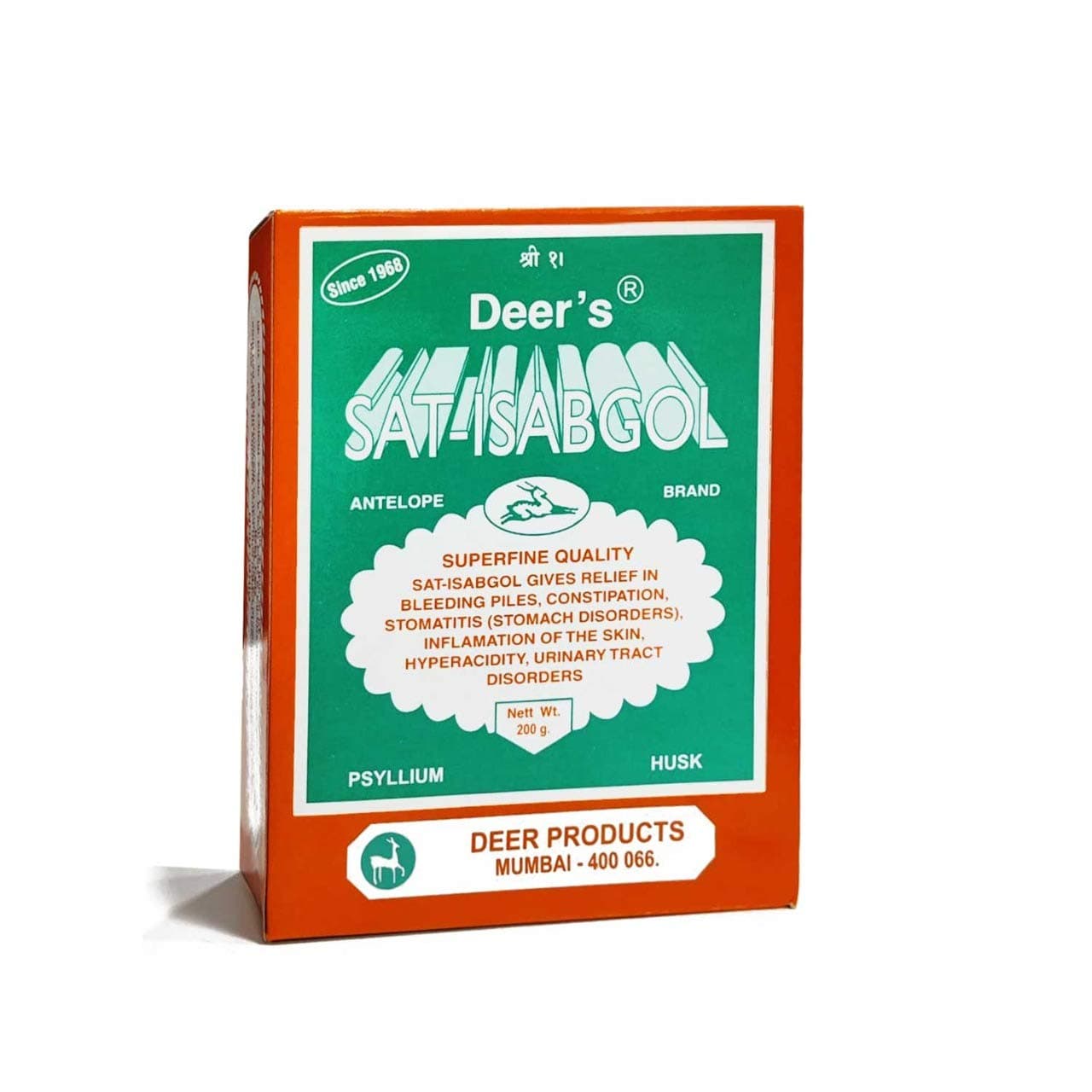 Sat Isabgol Psyllium Husk, Green, 200 g