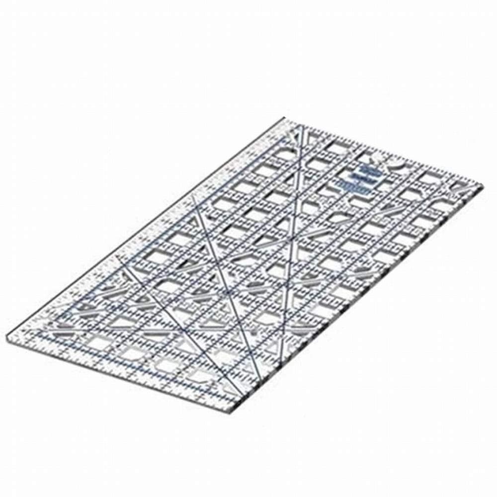 TrueCut Rectangle 12.5 "x 6.5" Quilting Ruler with Track and Guide for Straight Cuts - Innovative Quilting and Sewing Ruler for Accurate Fabric Cuts with 1/8th Measurements