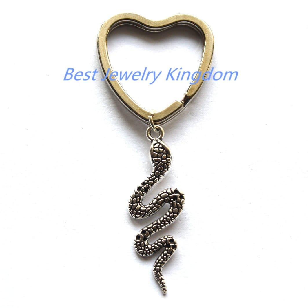 Snake charm keyring / keychain, Snake keyring accessory, personalised keychain, gift for her / him, Snake gift