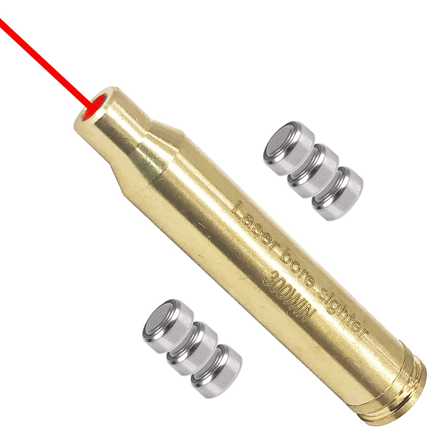 300Win Red Dot Laser Bore Sight,.300 Win MAG Bore Sight Cal,.300WM Boresighter 7.62X67mm Cartridge Laser Boresighter with 2 Sets of Batteries