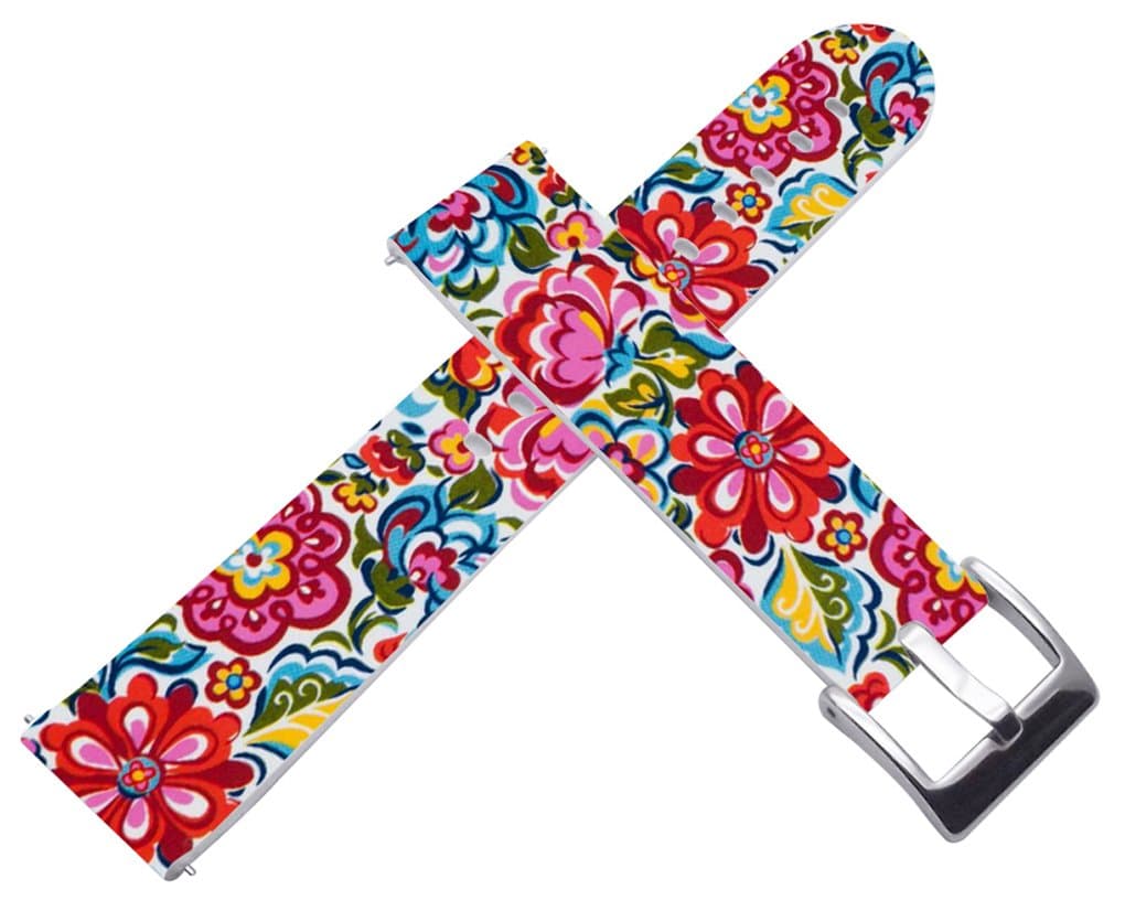 18mm Watch Bands Straps Leather Quick Release Compatible with Activit¨¦/Activitie Pop/Steel/Steel HR for Watch Style for 2 for Watch Red Wonderful Girly Floral Print
