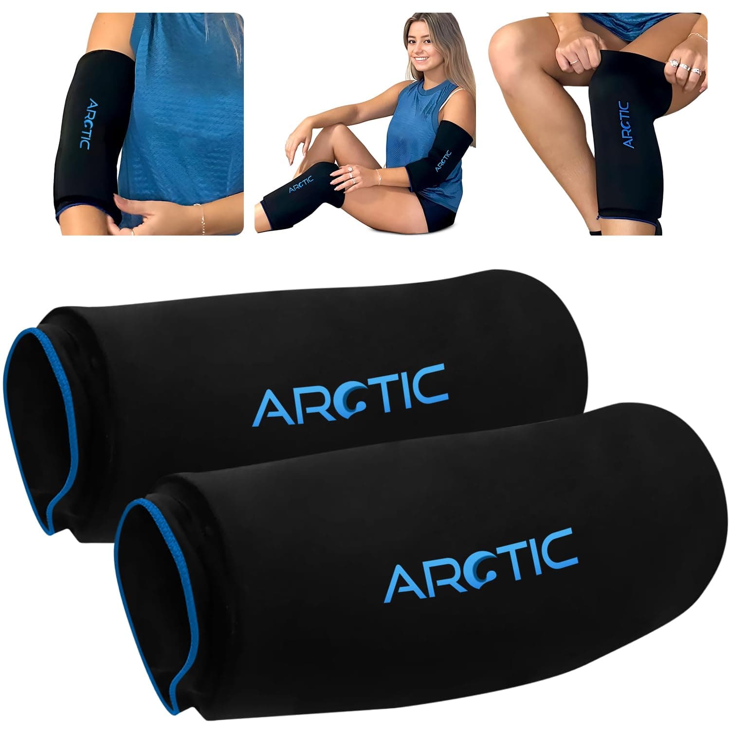 Arctic Neck Relief Two Pack - Cold Therapy Compression Ice Sleeve, Knee, Elbow, Quad & Ankle No Condensation Ice Sleeve.
