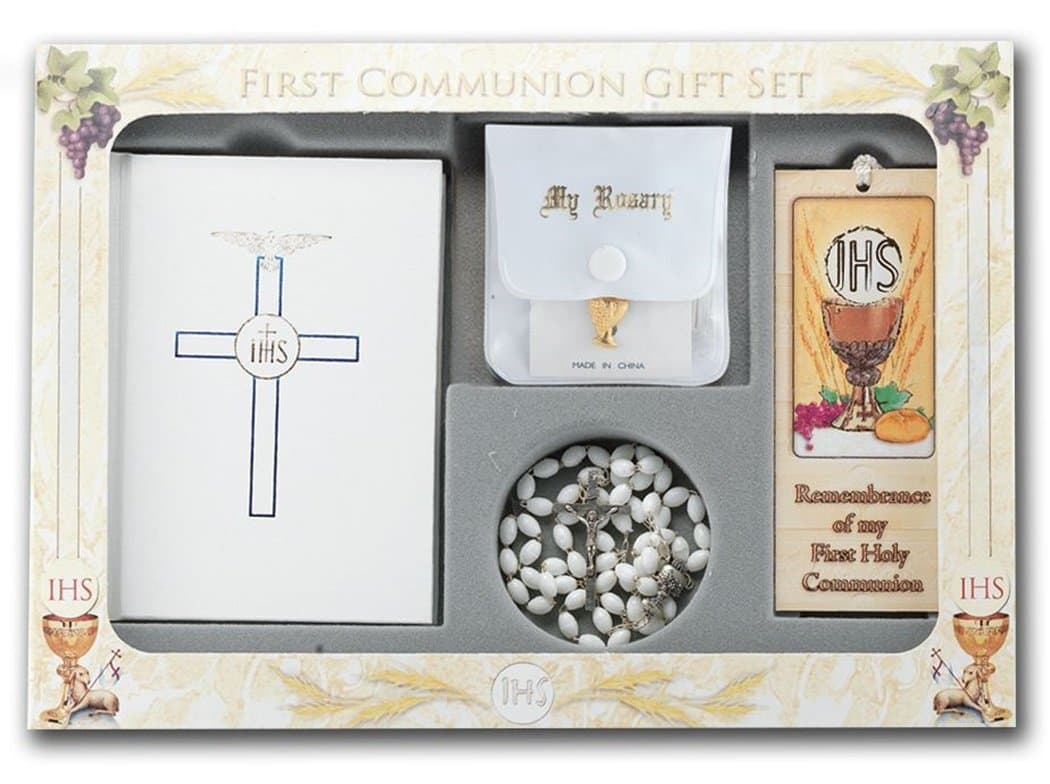 First Holy CommunionFirst Holy Communion - Blessed Trinity 6 Piece Deluxe Remembrance of My Boxed Gift Set (White (Girls))