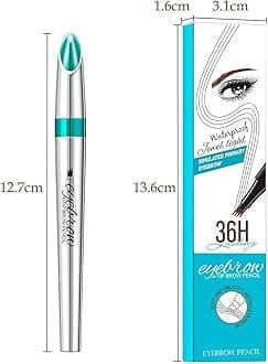 2PCS 4D Eyebrow Pen with Fork Tip – Long-Lasting, Waterproof & Sweatproof Brow Marker with Razor – Natural Look Brow Pencil for Women, Black & Brown