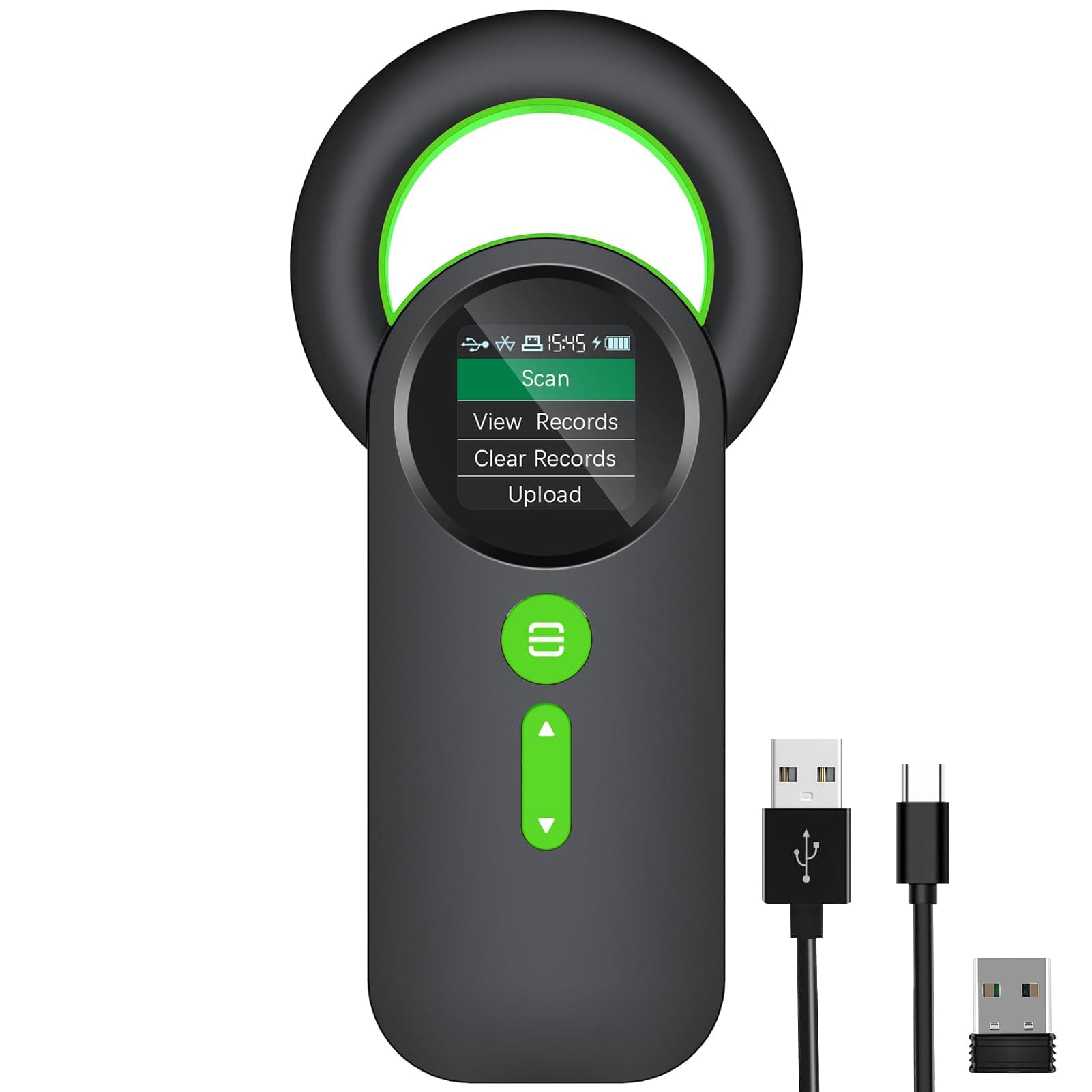 symcode Animal Microchip Scanner, Pet Microchip Tag Reader Scanner with 1.44” TFT Screen 3-in-1 Connections(2.4GHz Wireless+Bluetooth+USB) 800mA*H Rechargeable Battery,240 Pieces Data Storage Space