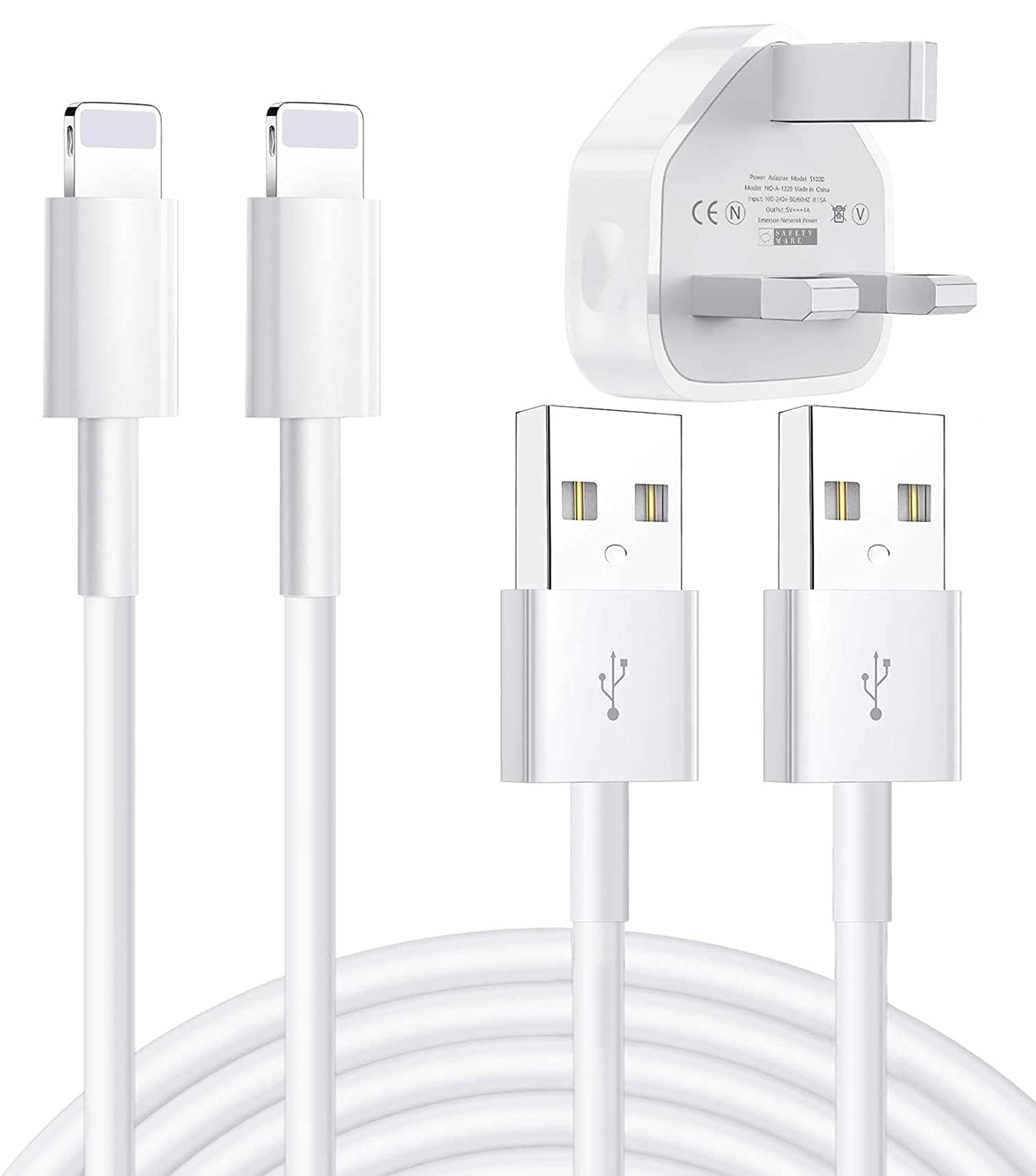 iPhone Charging Cable, MFi Certified 2+1Pack 1M Nylon Braided Fast Charging Syncing Lightning Cable with Quick iPhone Charger Plug Adapter Compatible iPhone(13/12/11) Plus/Pro Max/XS Max/XR/X/8