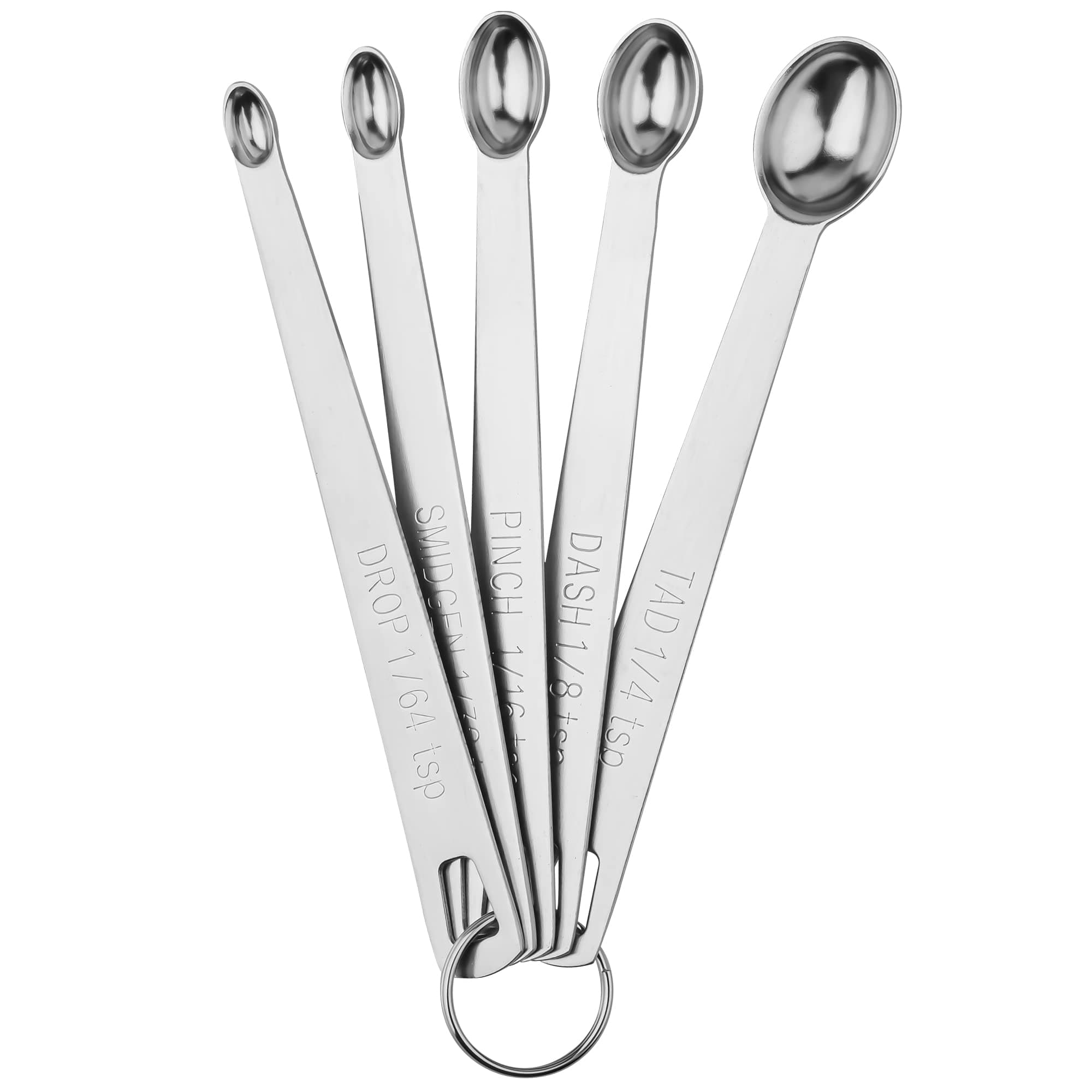 Smithcraft Measuring Spoons Set, 18/8 Small Mini Spoons for Spice, Stainless Steel Measuring Spoons, Metal Measuring Spoons for Baking, Dry Measurement Spoons, Kitchen Tiny Spoon with 1/64 1/32 1/16