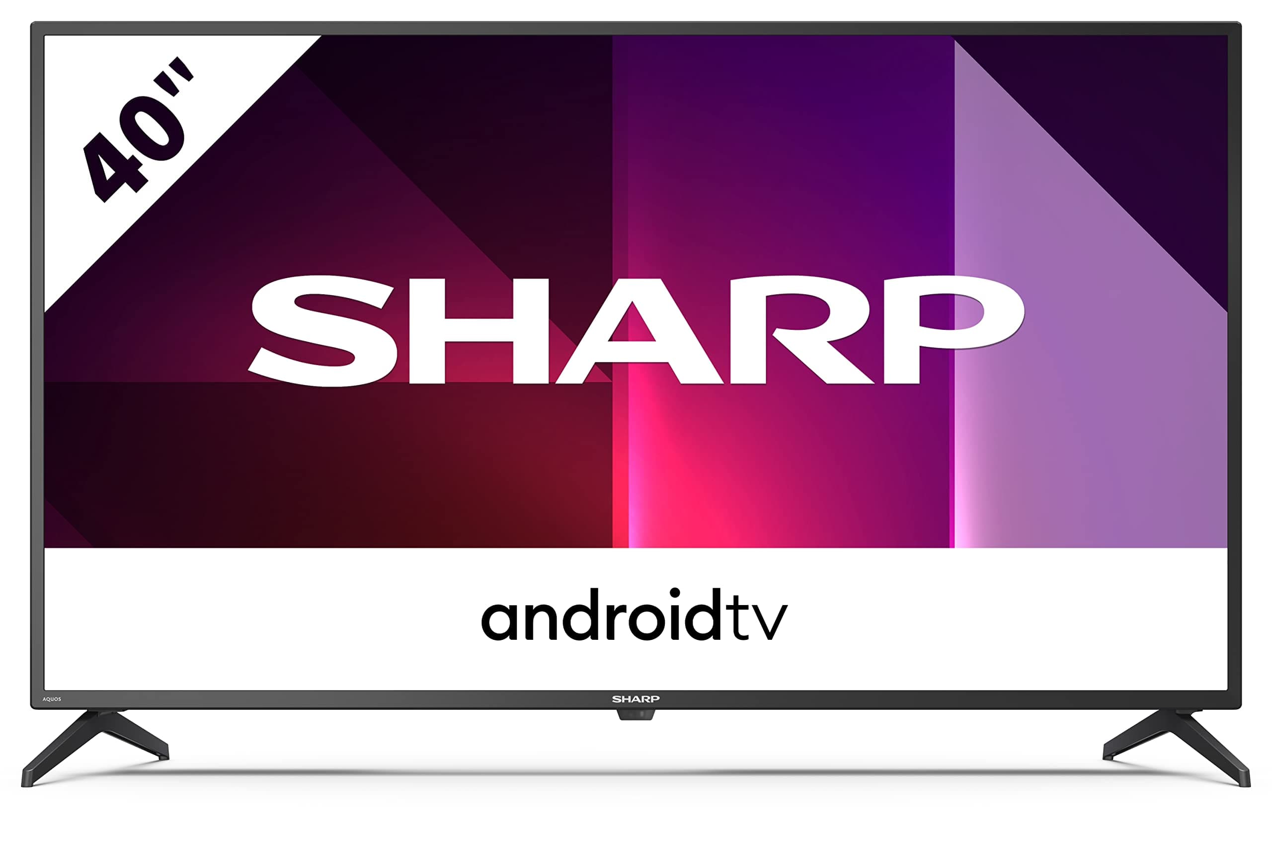 Sharp 2T-C40FI6KF2AB 40-Inch 2022 FHD Android Smart LED TV with Freeview HD, 1080p, Dolby Digital, Google Assistant, HD Tuner, Chromecast, HDMI, 2 x USB & Bluetooth – Black [Energy Class F]