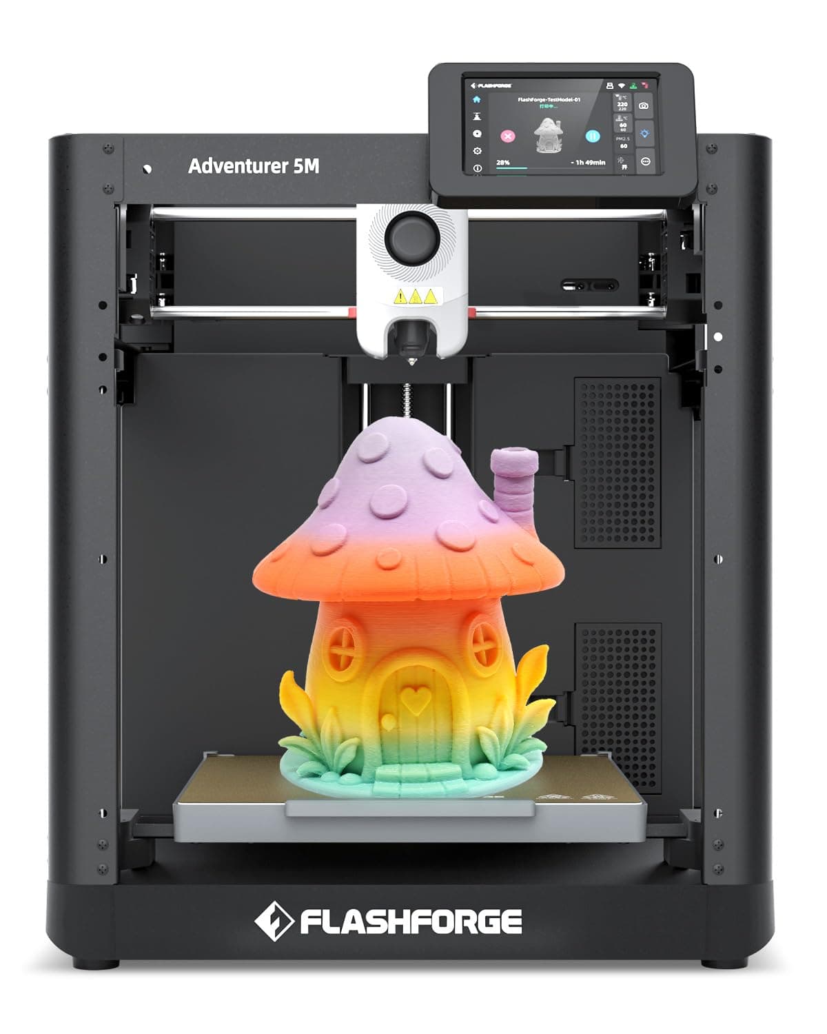 Adventurer 5M 3D Printer High Speed Max 600mm/s with Auto Leveling, 3-Second Nozzle Change, 220×220×220mm Printing, 280°C Direct Drive for Kids/Beginners/Home