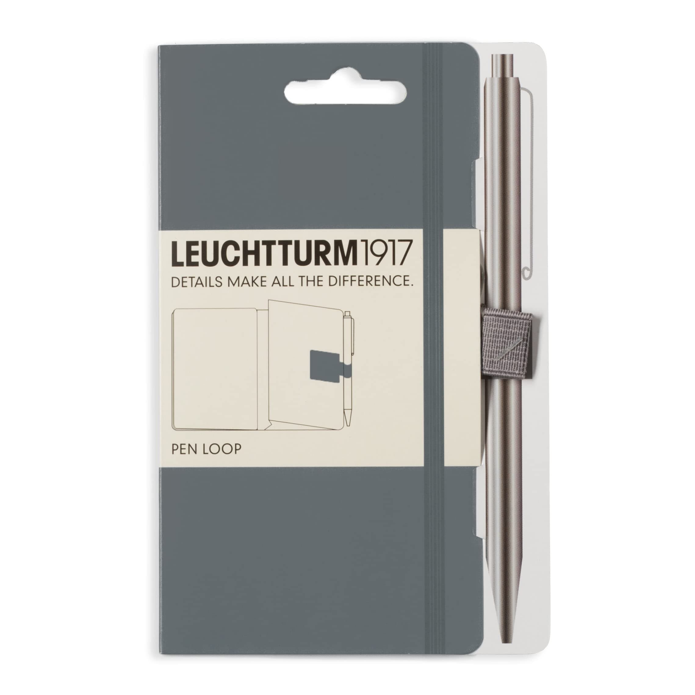 LEUCHTTURM1917 Self Adhesive Pen Loop Elastic Pen Holder (Anthracite)