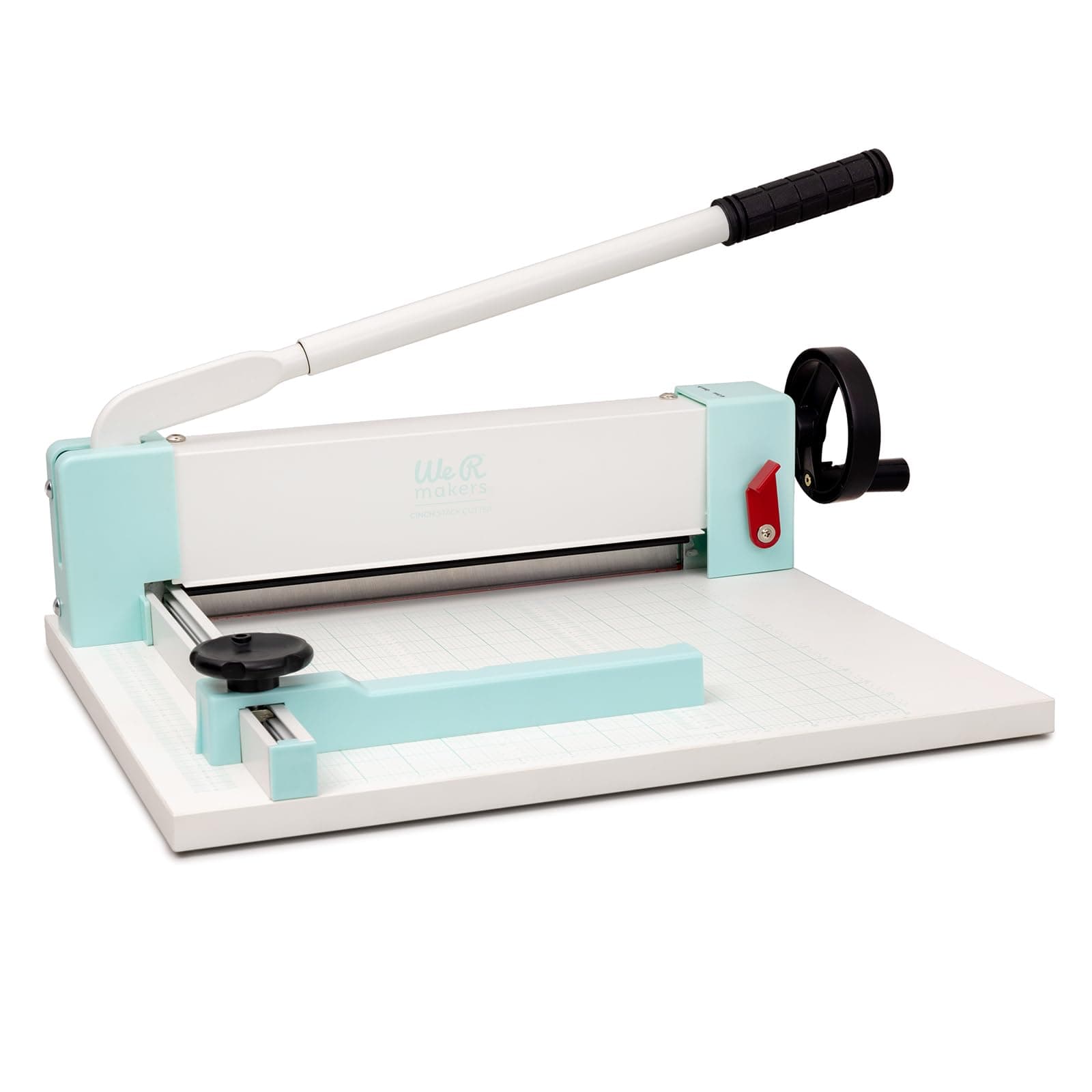 We R Makers Cinch Stack Cutter, Heavy Duty Guillotine Paper Cutter for 1” Thick Stacks, Precision Alignment, Easy Operation, Paper Cutter Guillotine for Scrapbooking, Card Making, and Crafting