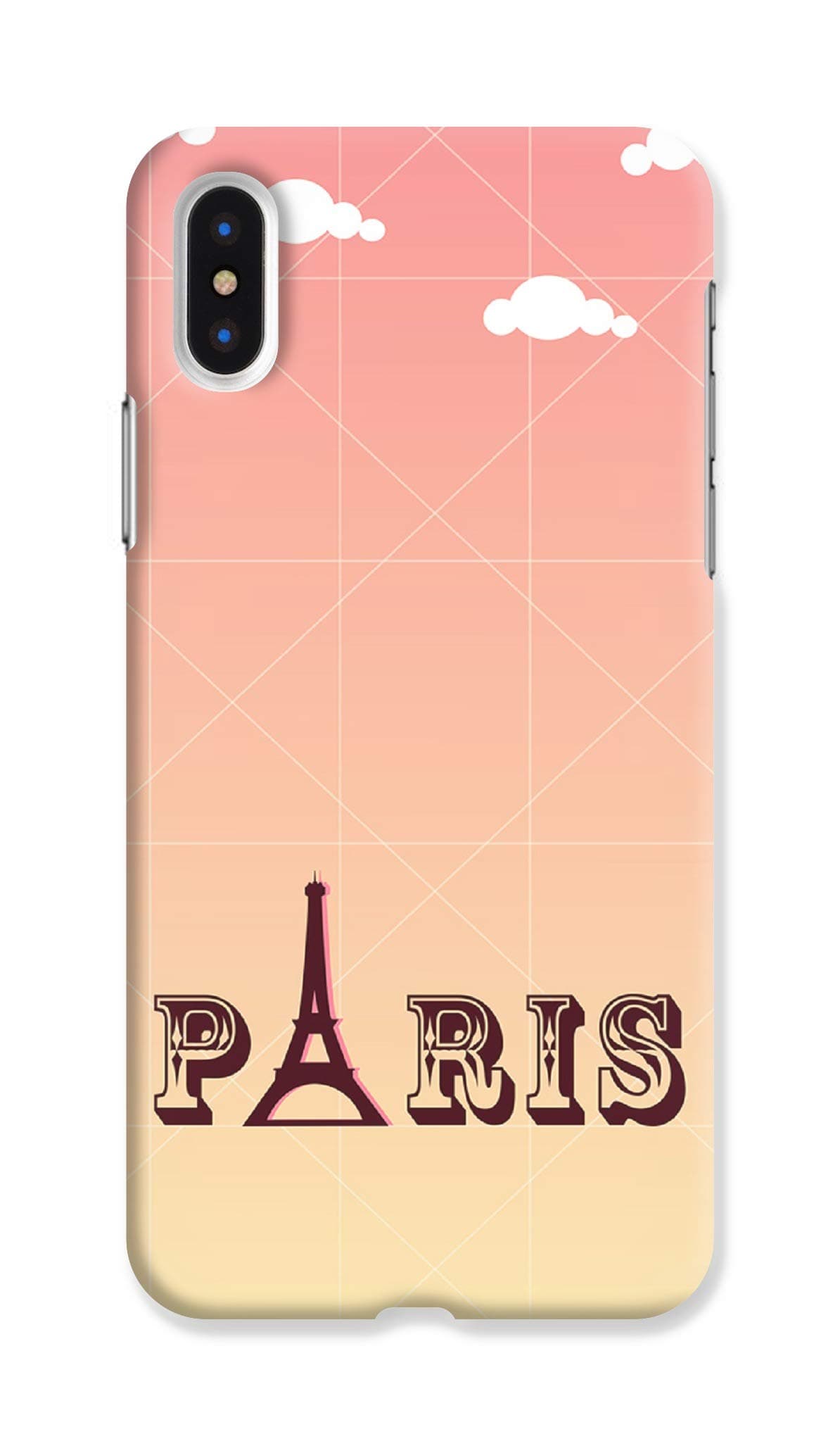 AUS Paris Pattern Multicolor Printed Lightweight Hard Bace Cover for Apple iPhone X