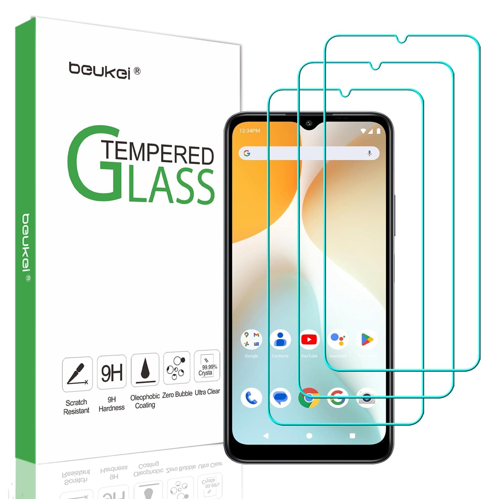 (3 Pack) Designed for BLU F5 5G 2024 Screen Protector Tempered Glass, Anti Scratch, Bubble Free, 9H Hardness