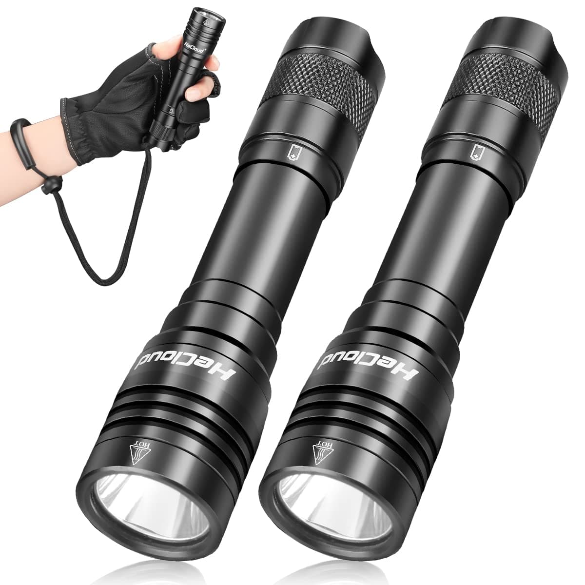 2 Pack Scuba Diving Flashlight with Rechargeable Power Dive Light Torch 3000 Lumens Underwater 328ft IPX8 Waterproof 4 Modes Safety Light with USB Charger for Submarine Deep Sea Snorkeling