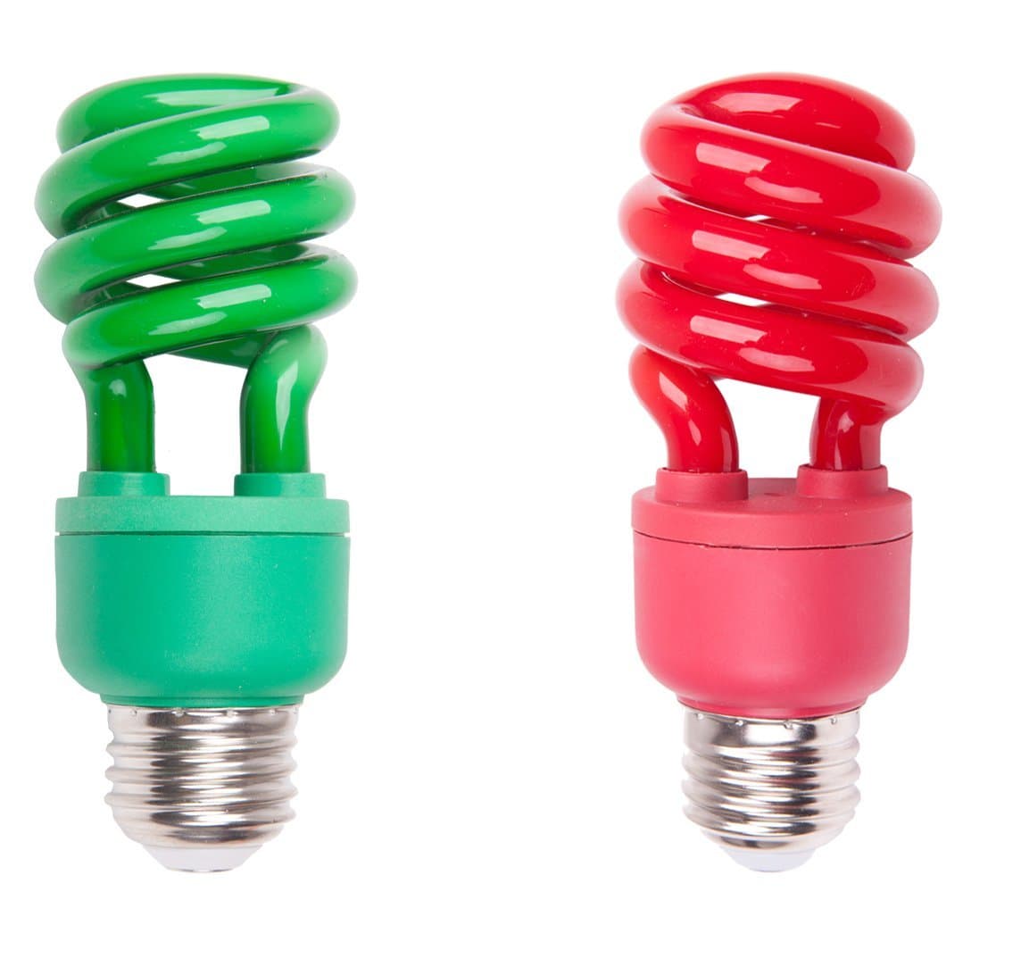 13-watt (60w) Medium Base Red & Green Decorative CFL Bulb