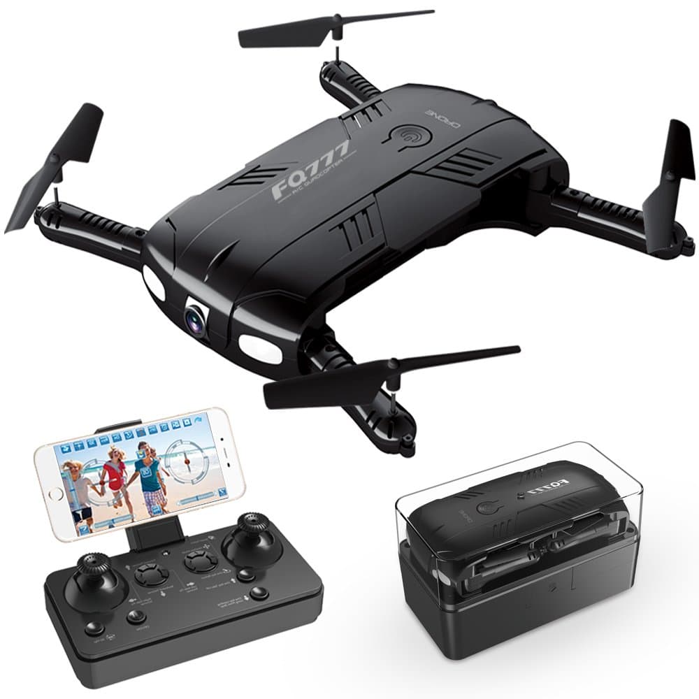 ToyerBee Drone with Camera Live Video, RC Quadcopter Pocket Drones with 2 Batteries, Easy to Use for Beginners,2.4G 6-Axis Headless Mode Altitude One Key Return 3D Flips and Rolls Toys