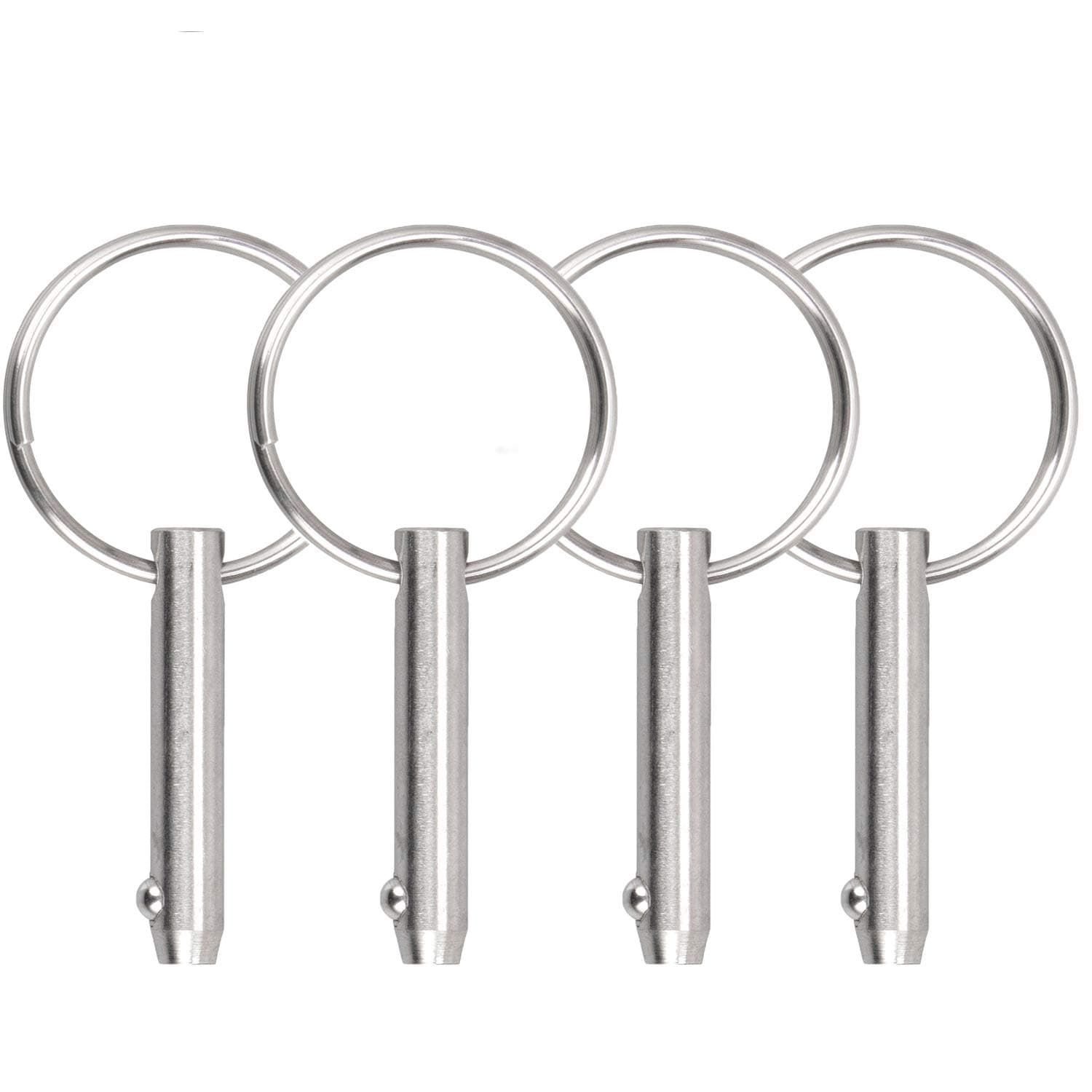 Quick Release Pin Bimini Top Pin Diameter 0.25 Inch, Total Length 1.49 Inch, Effective Length 1 Inch, Full 316 Stainless Steel for Boat Bimini Top Deck Hinge (4 Pieces)