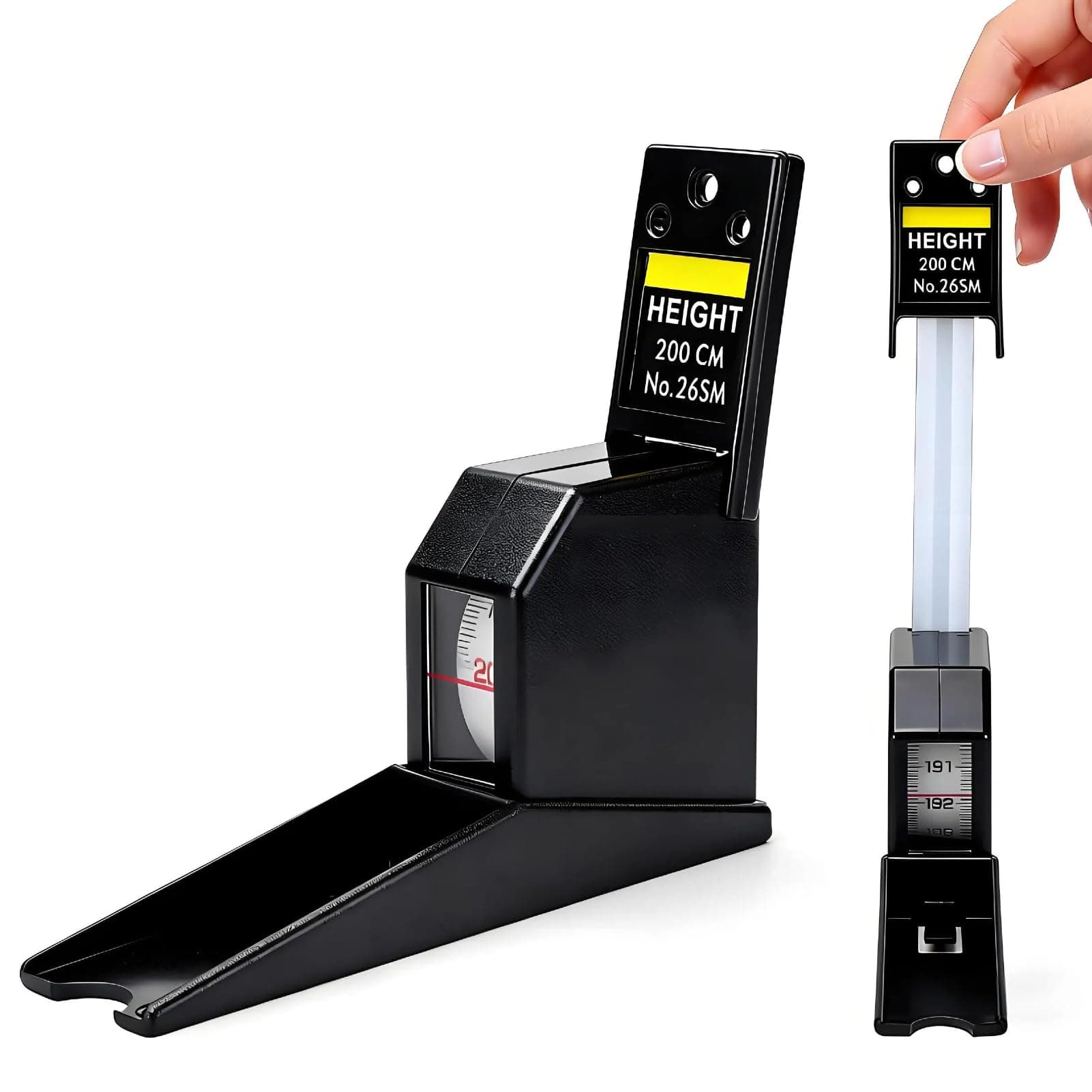 2m Retractable Wall Mounted Height Meter, Portable Height Measurement Device Growth Chart for Adult Children, Roll Ruler Body Measuring Tape for Home School Hospital