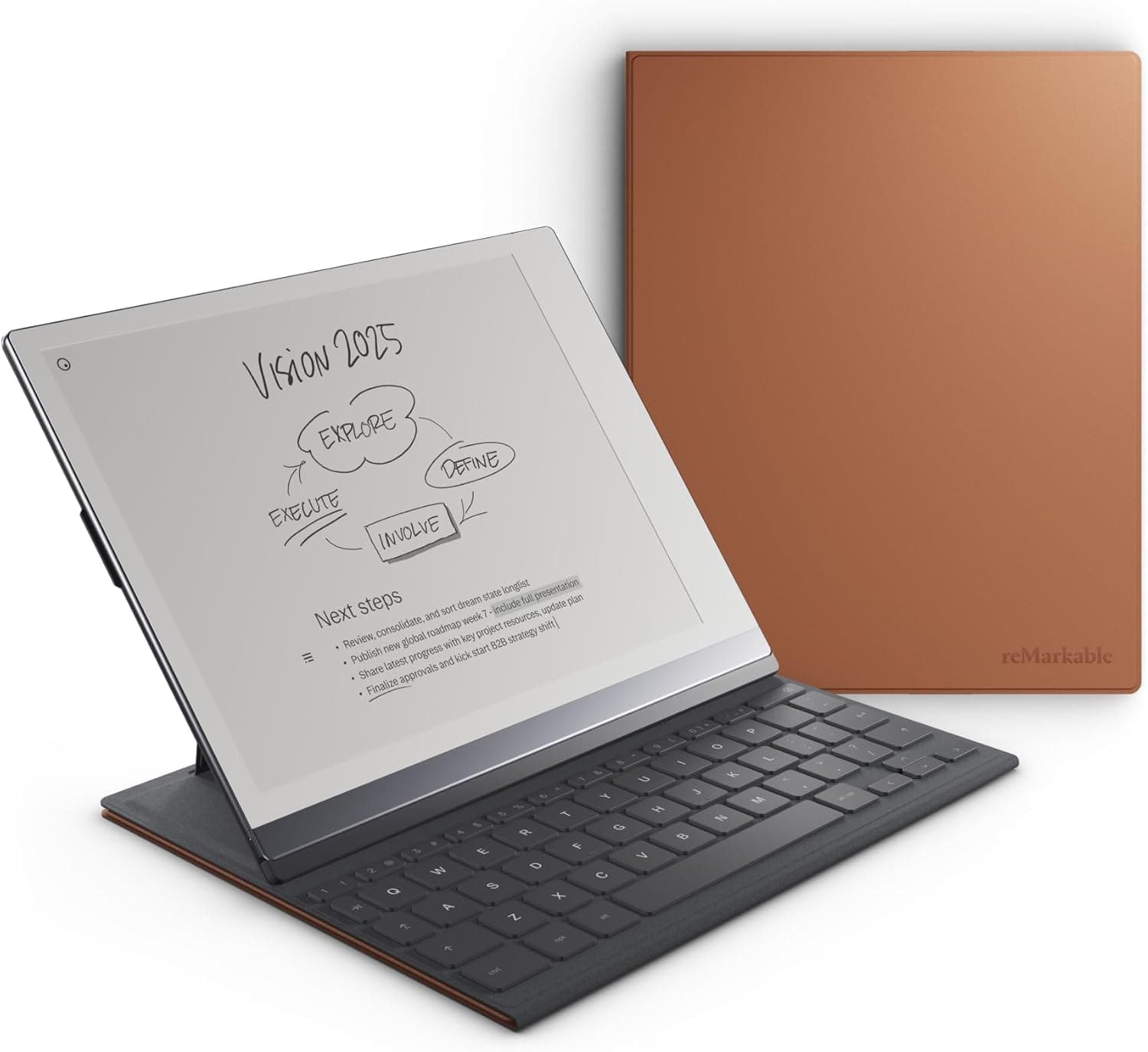2 Type Folio - Brown | Keyboard for The rM 2 Paper Tablet | US English | Not Compatible with Paper Pro