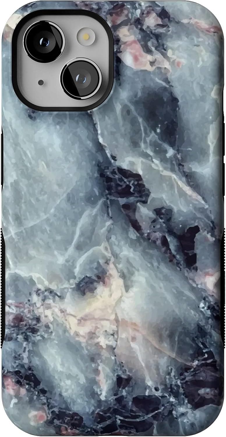 Casely iPhone 14 Case | Blue Marble | Compatible with MagSafe | Bold Protective Design