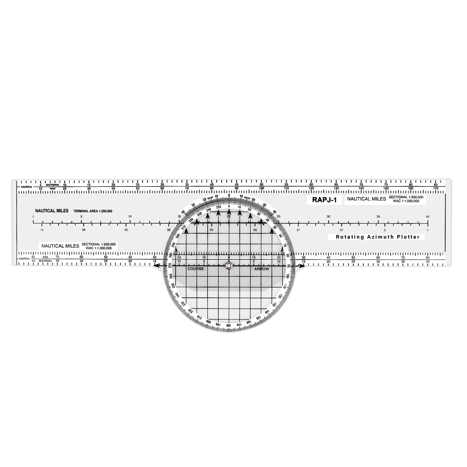 Medarchitect Aviation Plotter Aviation Slide Rule with 8 Functions for Pilot Student Accessories Rotating Azimuth Plotter, WAC Charts, Air Navigation Plotter for Navigational Usage