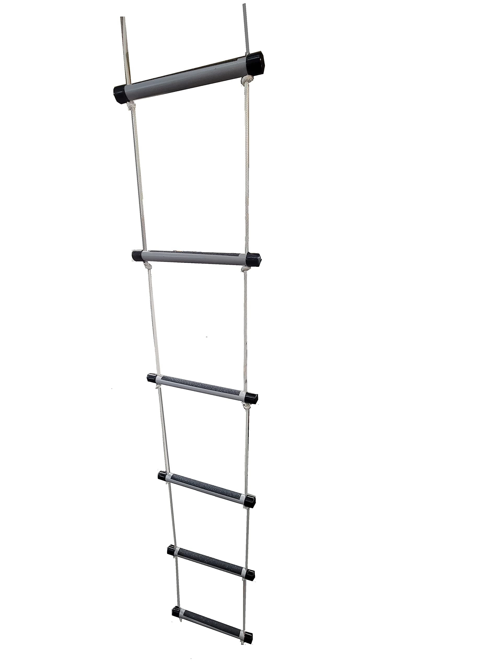 Rope Ladder Solid 1" Non Skid Fiberglass Steps Extra Strong for Boats Gym Out Door. Included is a Waterproof Storage Bag and Velcro Storage Strap. Exercise.