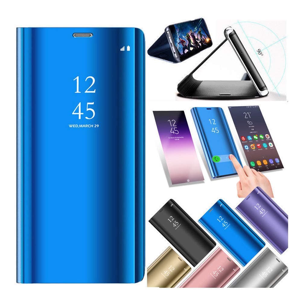 Vanqiang Mirror Smart Case Compatible with Huawei P Smart P20 Lite P30 Pro P10 Nova 3 3i 4 Honor 10 Lite 8x 8 9 Lite V20 Play Mate 20 10 Cover (Blue, Compatible with Huawei P30 Lite)