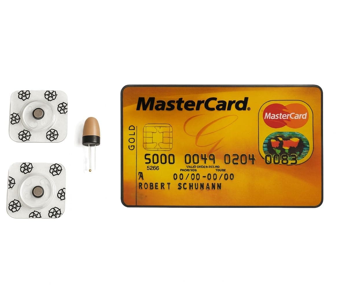 SAFETYNET GSM ATM Card with Earpiece Basic Bluetooth Earpiece Wireless Invisible with Free 2 Cell for Indoor Outdoor Usage