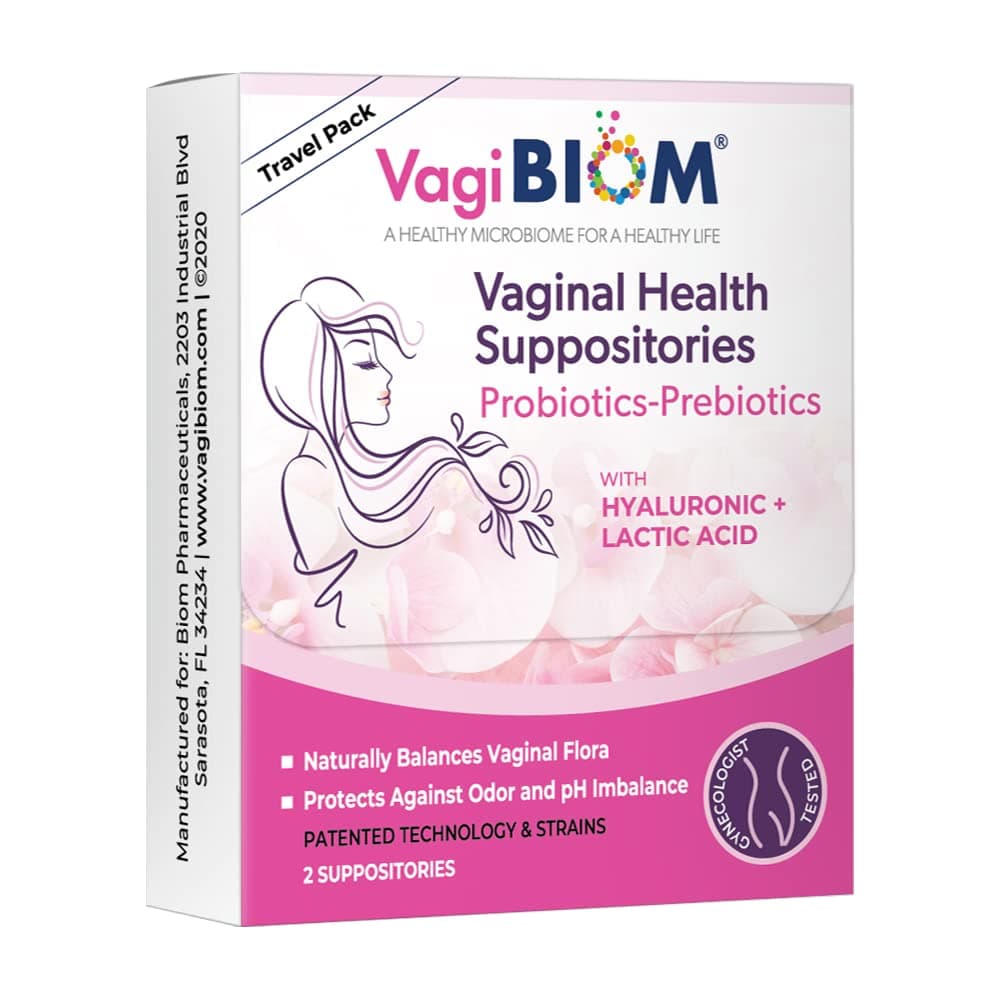 Probioitc Suppository Convenient Travel Pack with 2 Suppositories: Microbiome Flora Balance. Odor Control Regimen; Balance and Nourishes Healthy Flora