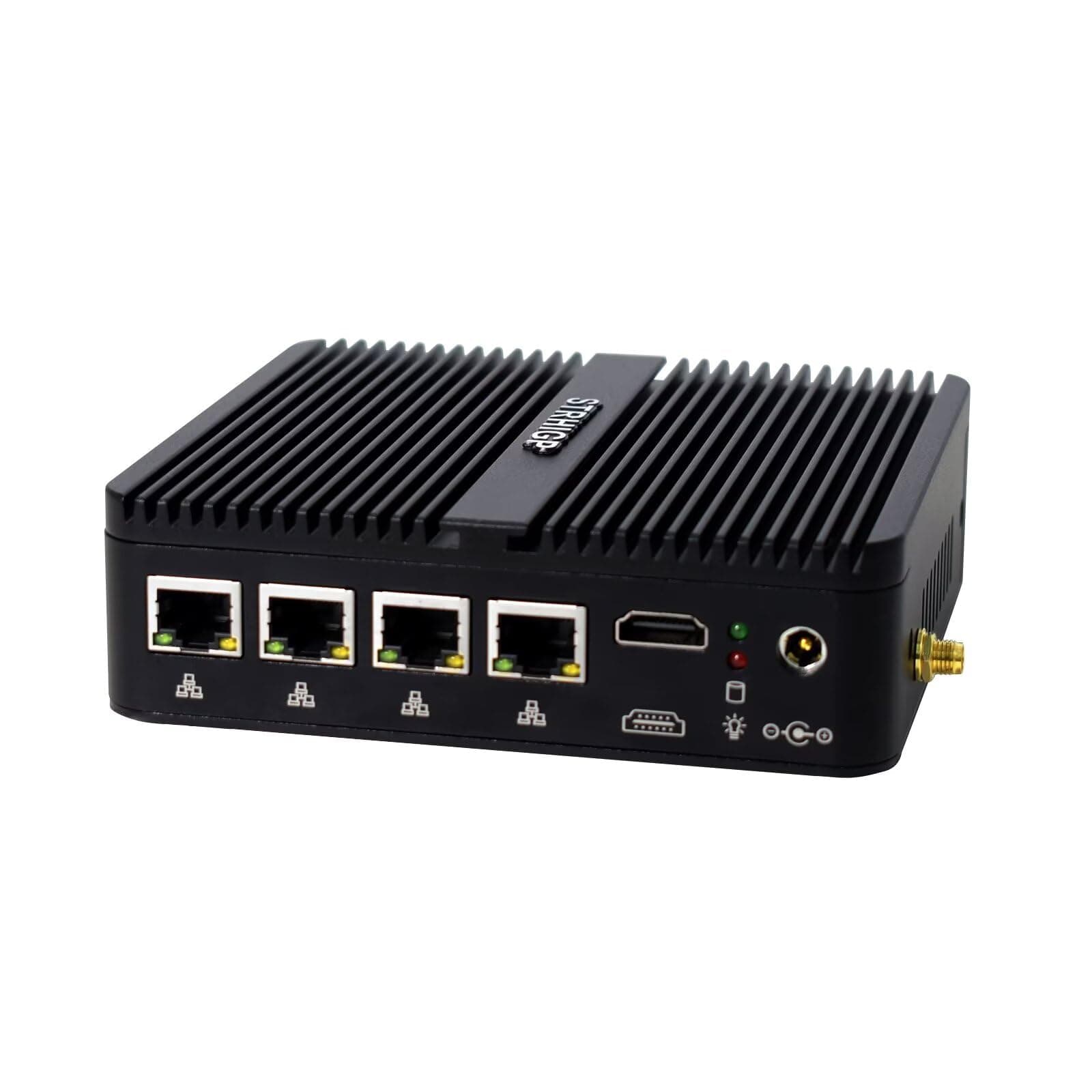 Firewall Mini PC OPNsense Celeron J4125 Quad Core Firewall 4 LAN, DDR4 8GB RAM 128GB SSD, Gigabit Ethernet Router, SIM Slot, Fanless Desktop Computer AES-NI, HD, COM, 2USB3.0, 4USB2.0