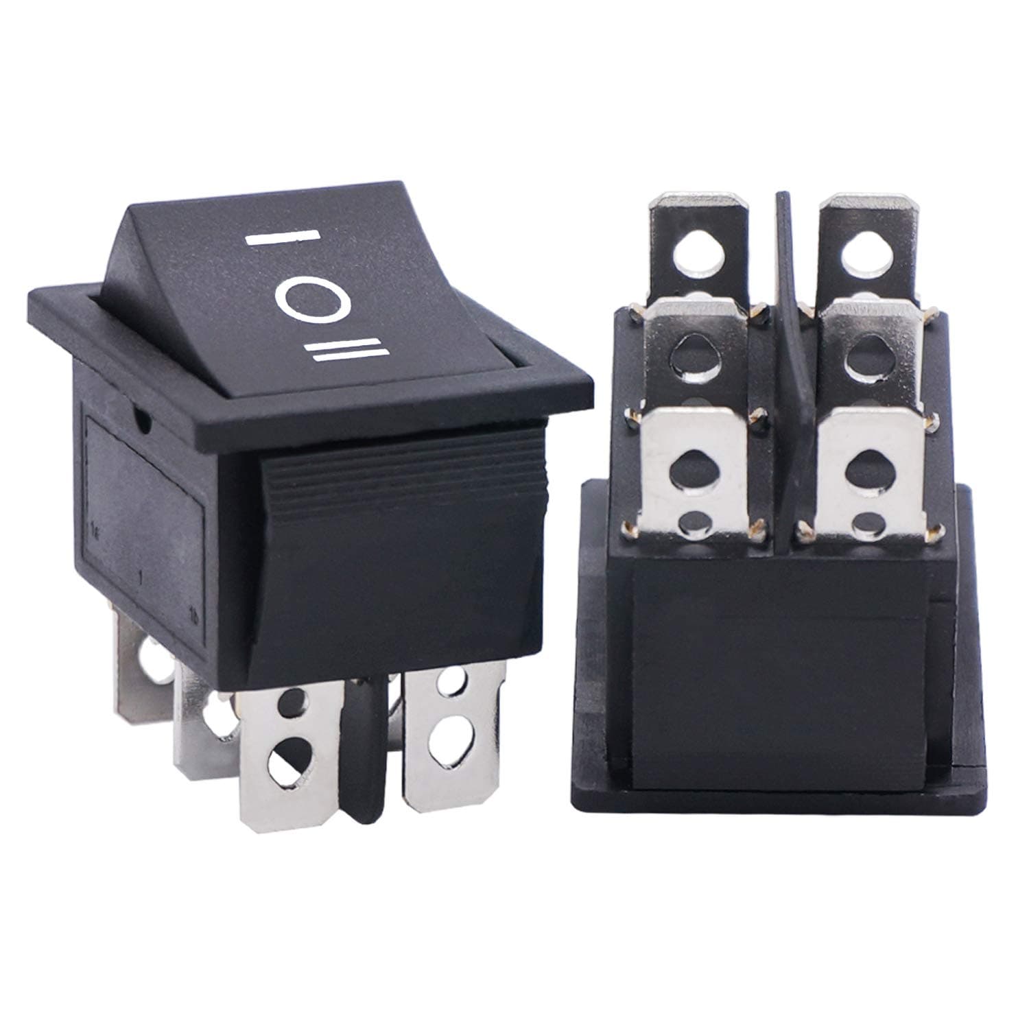 Twidec 2 Pieces Oscillating Switch 6 Pin 3 Position On Off Ac 10A 125V 6A 250V Dpdt Car Boat Black Kcd4 Oscillating Switch Kcd2-203 Black