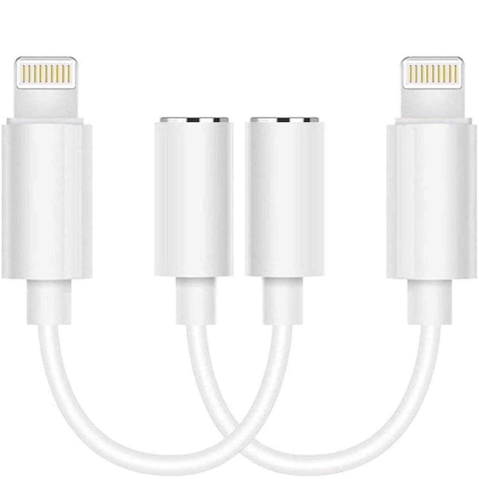 2 Pack Apple Lightning to 3.5 mm Headphone Jack Adapter Connector Aux Audio Earphones/Headphone Dongle Stereo Cable for iPhone 7/7 Plus/8/8 Plus/X/Xs Xs Max/XR/11 Support iOS 13[Apple MFi Certified]