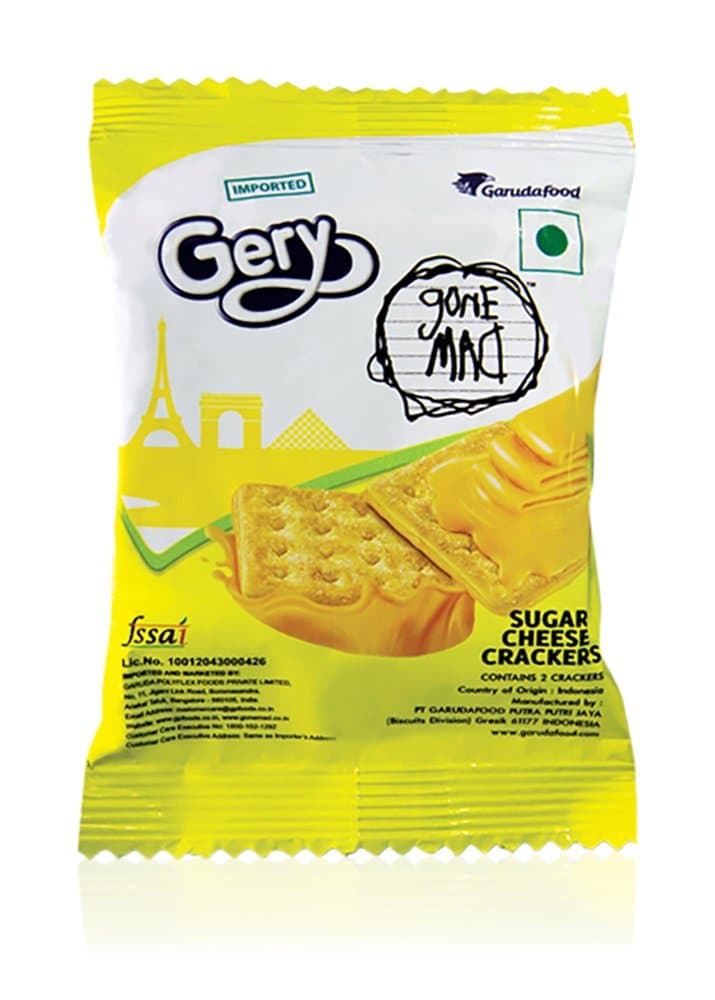 GERY GONE MAD Sugar Cheese Crackers, 20 Grams (Pack of 60)