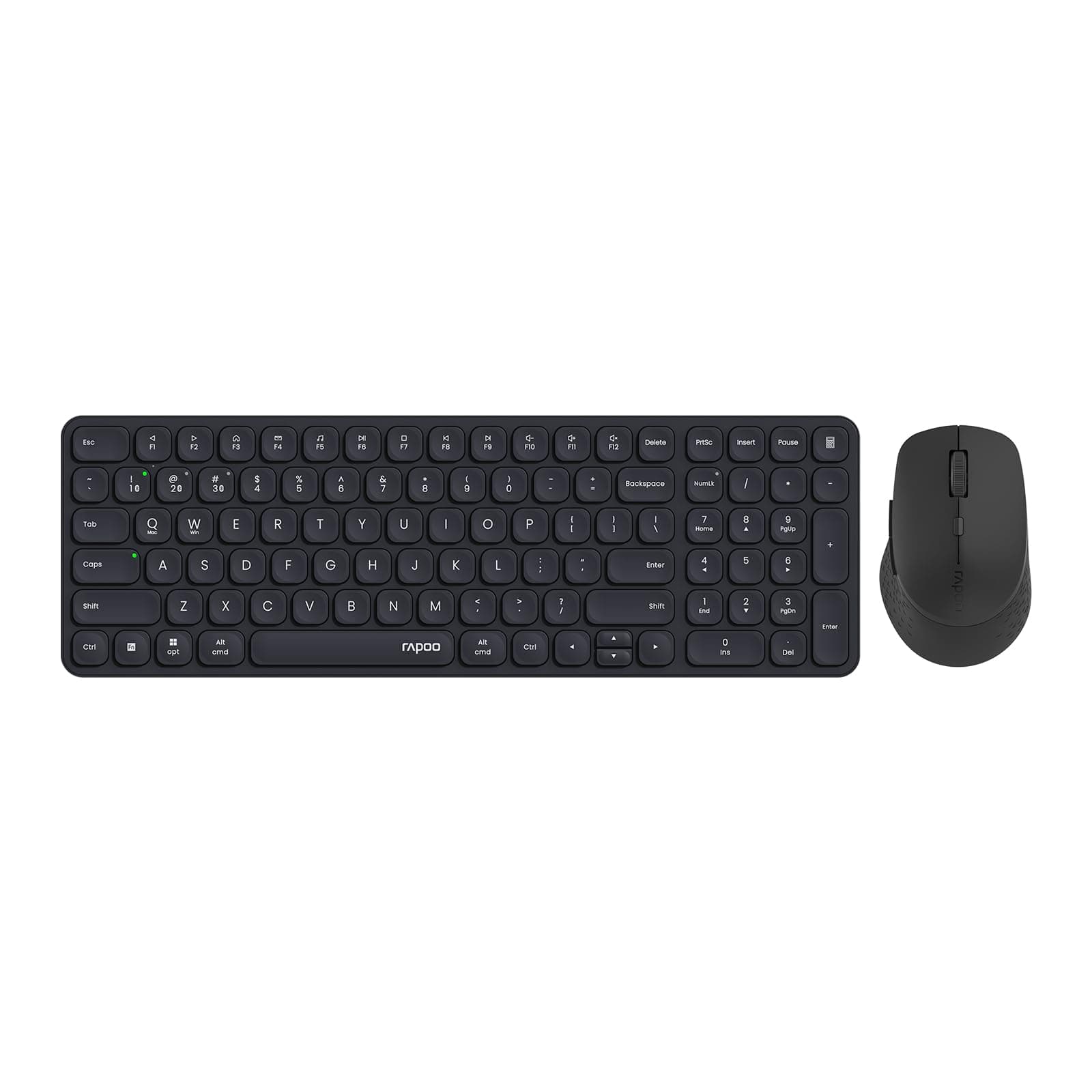 Rapoo 9360M Wireless Keyboard and Mouse Combo, Blade-Series E9310M 99-Key Ultra-Thin Keyboard and M300G Silent Mouse, Support 4 Devices, Quiet, Compact, Battery Powered, for Windows/Mac/Linux/Chrome