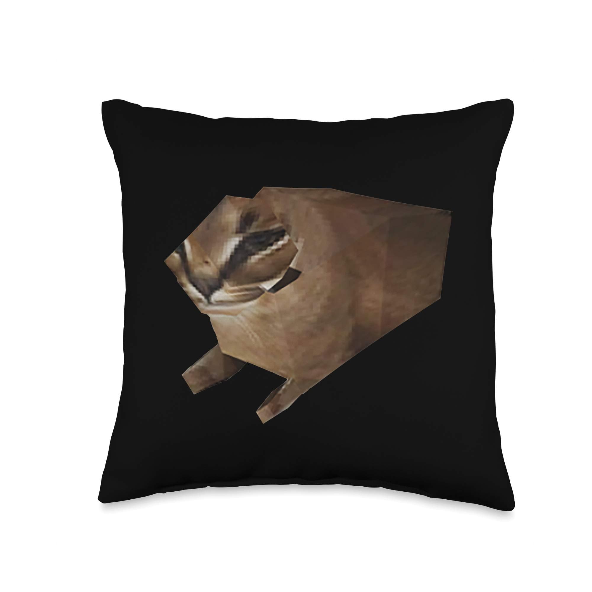Big Floppa Meme Low Poly Floppa Meme Cat Throw Pillow