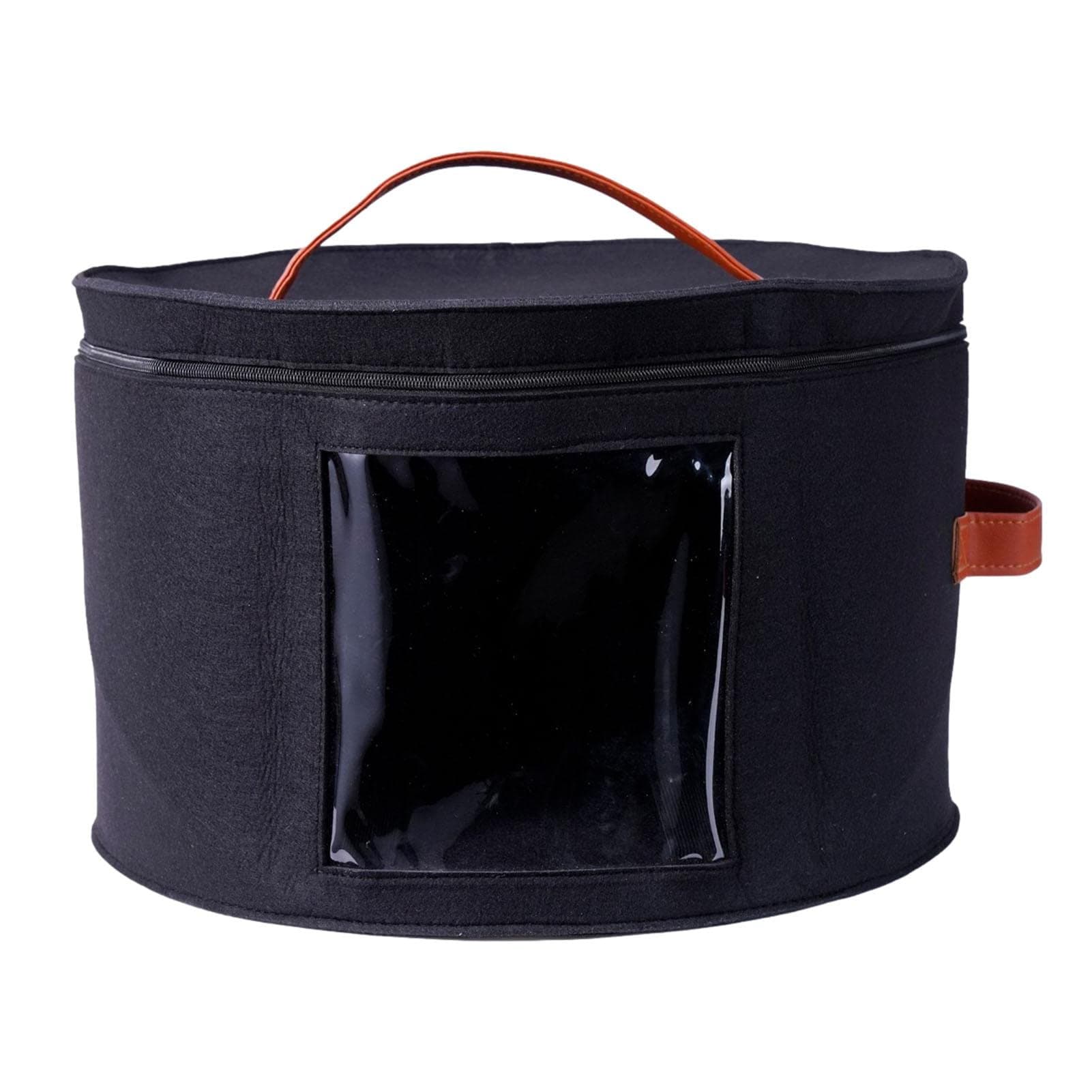 Foldable Round Hat Storage Bag with Lid, Travel Hat Box for Women and Men, Clothes Underwear Socks Storage Box, 17x11 Inch
