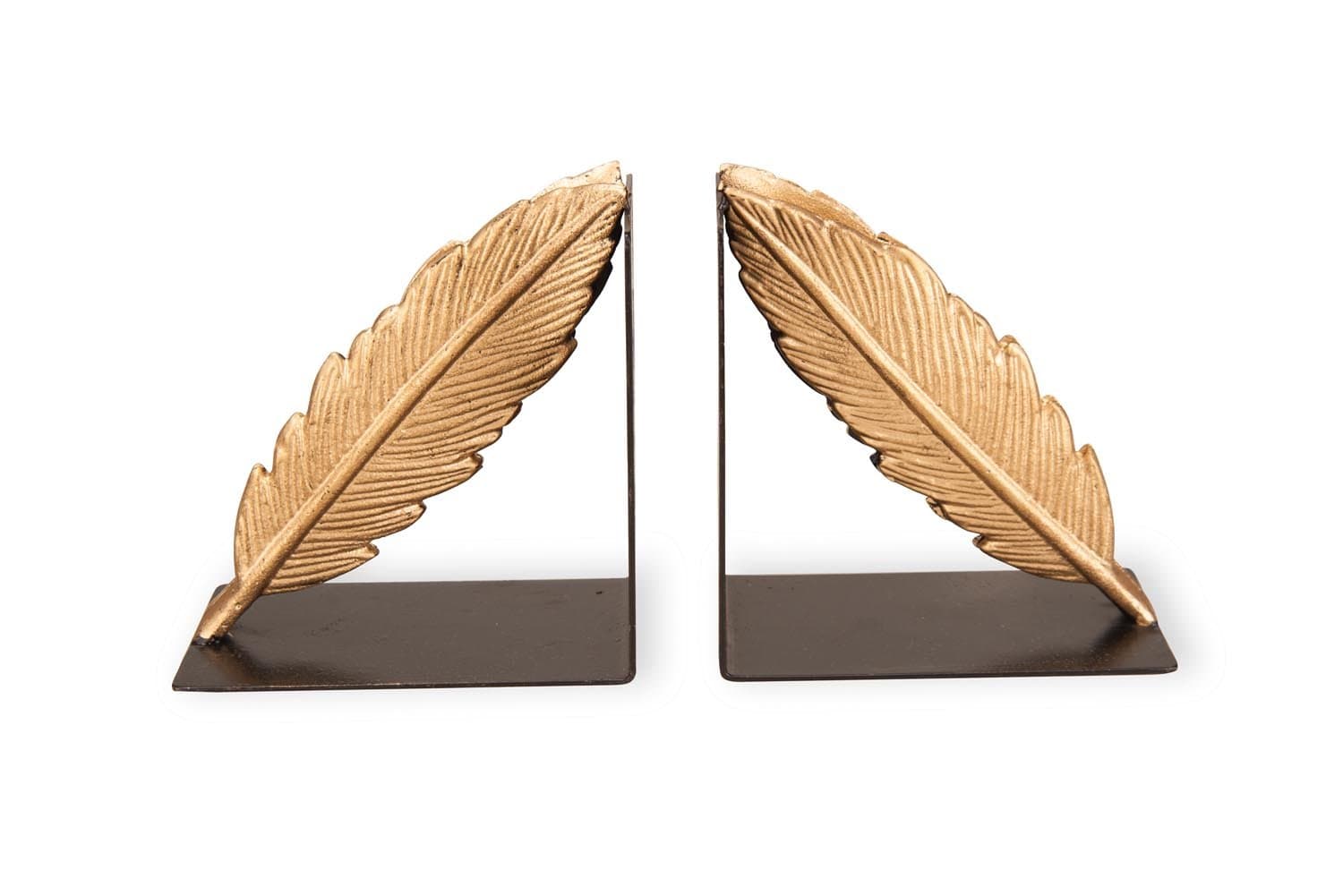 Foreside Gold Feather Book Ends (Set of 2)