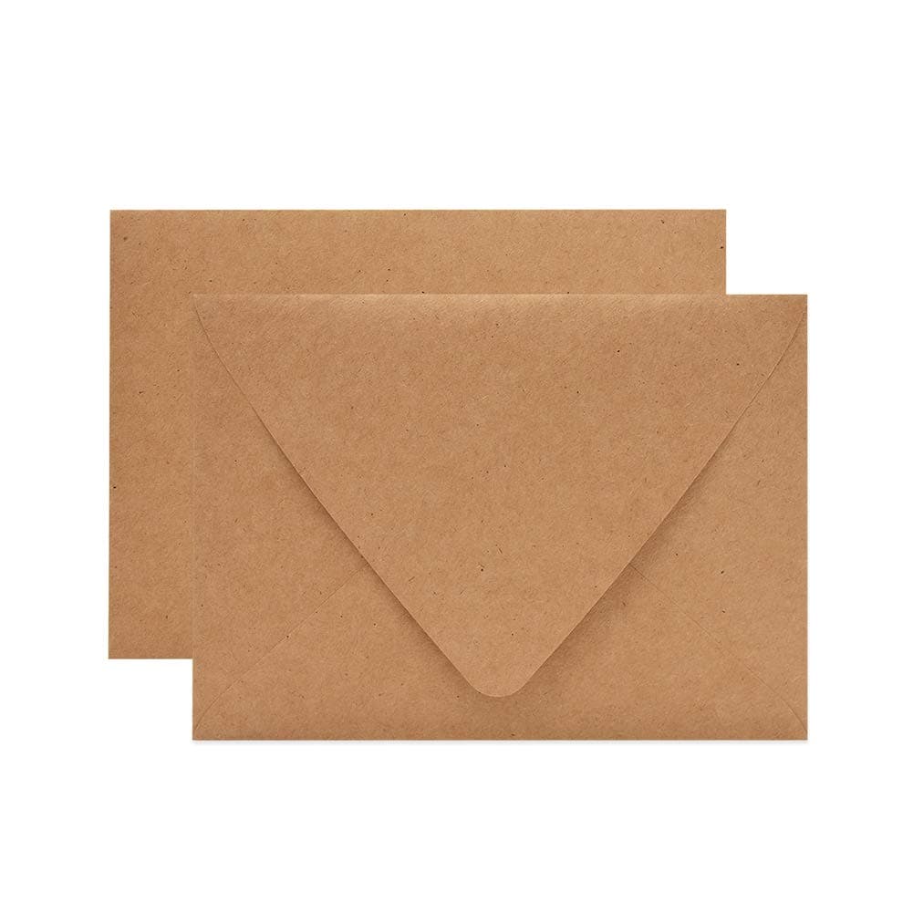 100 Pack 5x7 Brown Kraft Envelopes for Invitations - Quick Self Seal, V-Flap, Perfect for Weddings, Baby Shower,5x7 Cards,Party Invitation 5.25 x 7.25 Inches(A7 Envelopes Bulk)