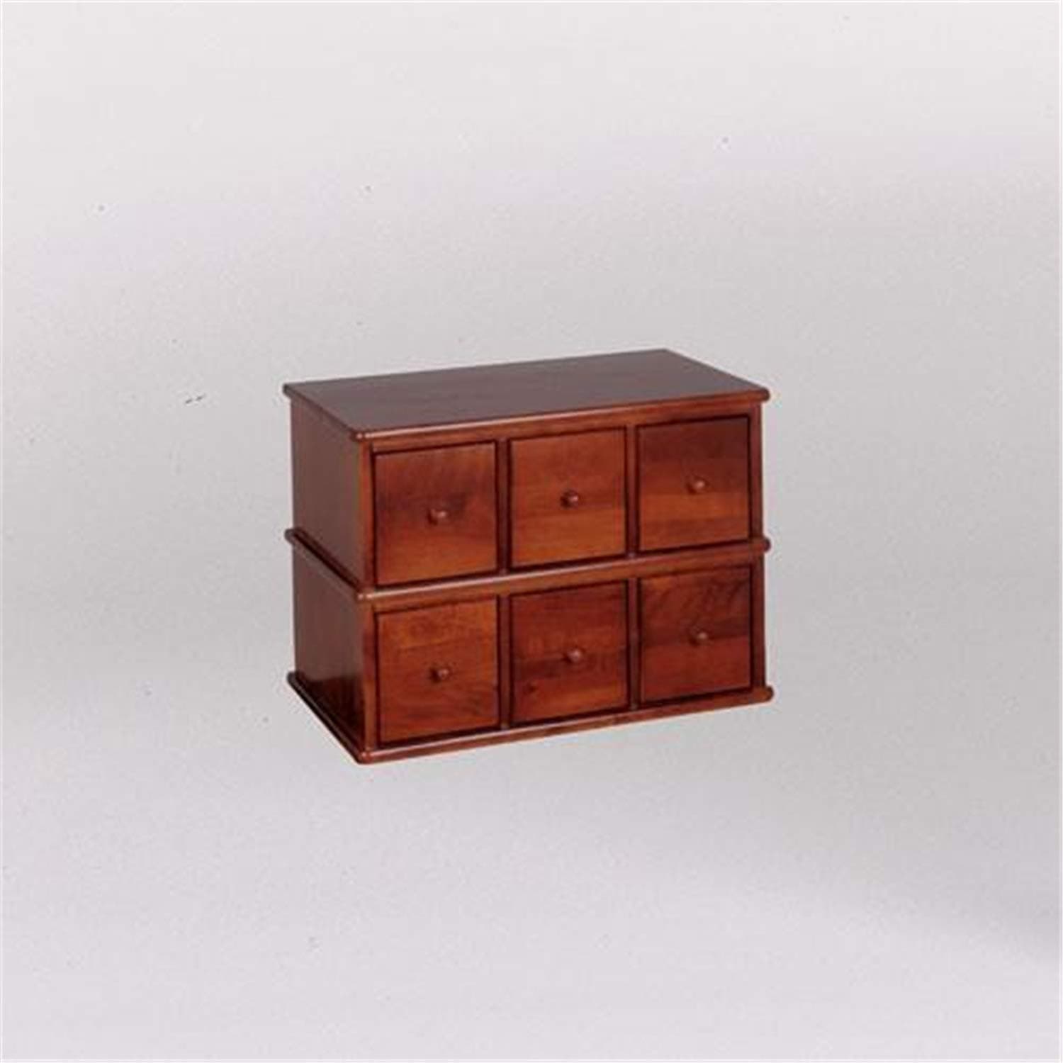 Leslie Dame Solid Oak Apothecary Style Multimedia Storage Cabinet, Walnut