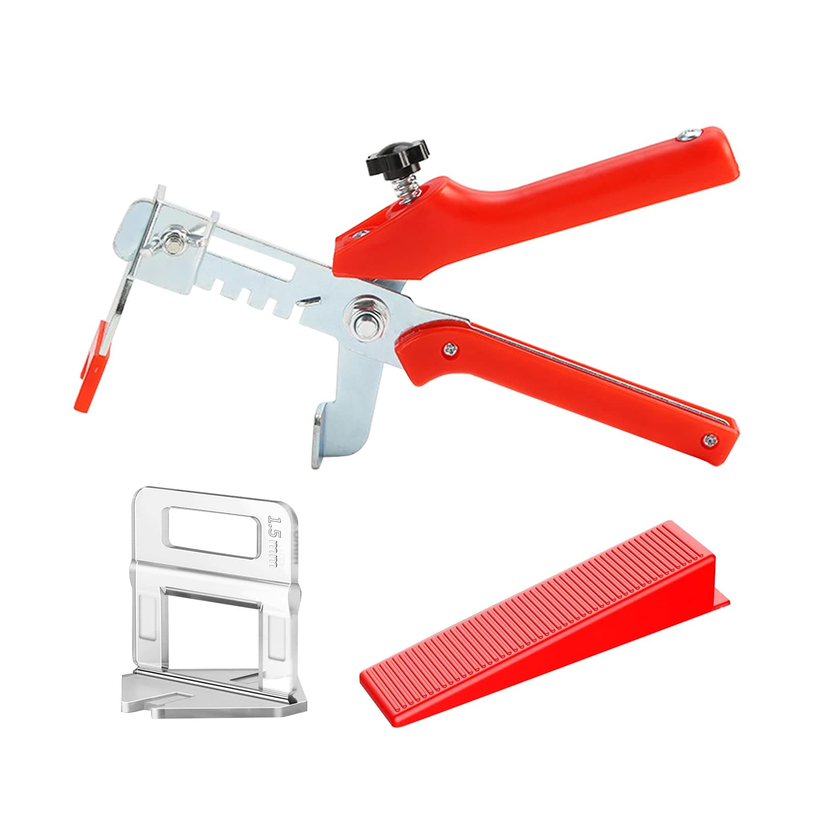 Tile Leveling System, 1.5mm Tiles Leveler Spacers,300PCS 1/16'' Tile Spacer Clips and 100PCS Reusable Tile Wedges and 1PCS Tile Pliers for Floor, Walls Tile Levelling Tool Kits
