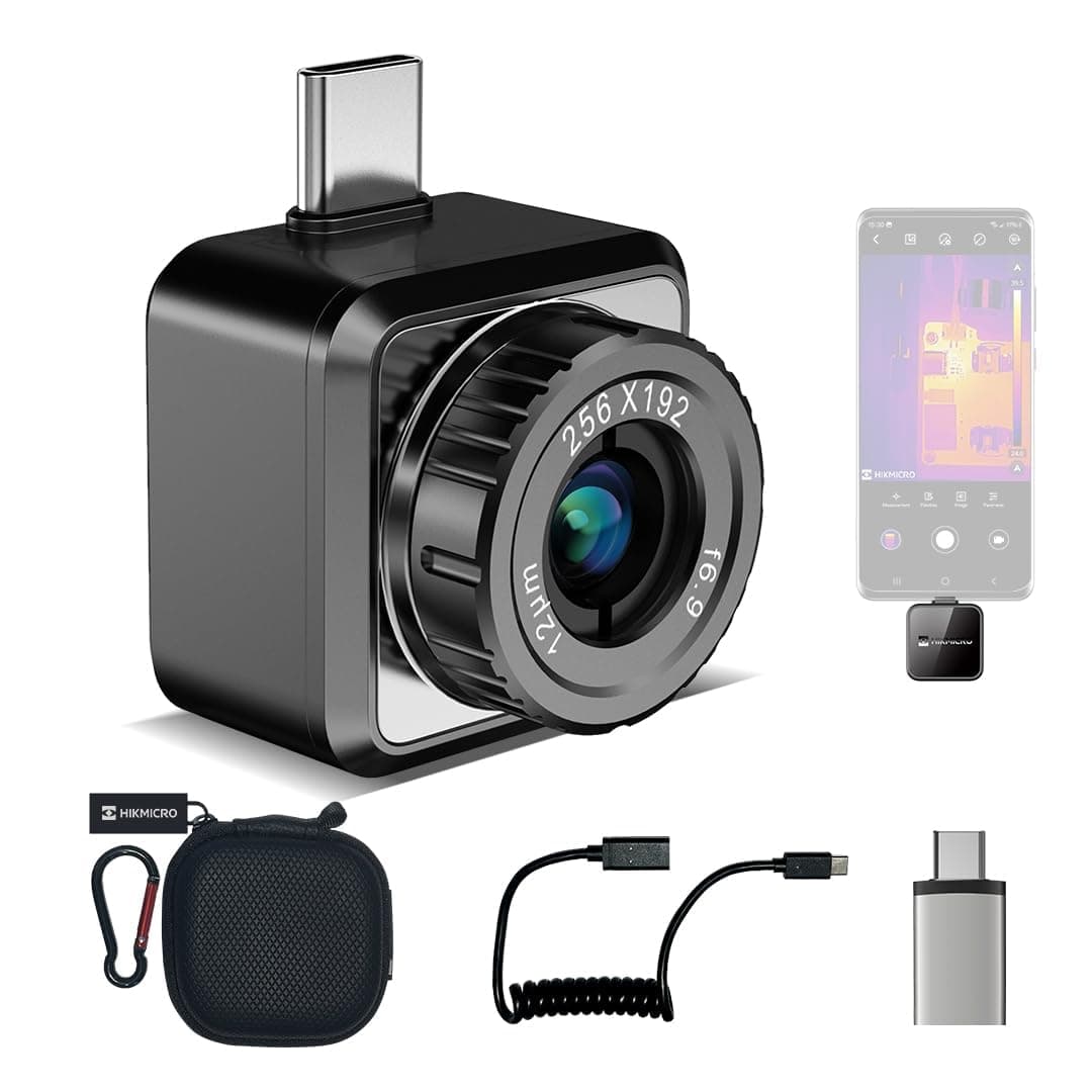 HIKMICRO Mini2Plus Thermal Imaging Camera for Android, 256 x 192 IR Resolution, 25Hz Refresh Rate, Manual Focus, Infrared Thermal Imager 49,152 Pixels, -20°C to 350°C Temperature range, USB-C, Metal