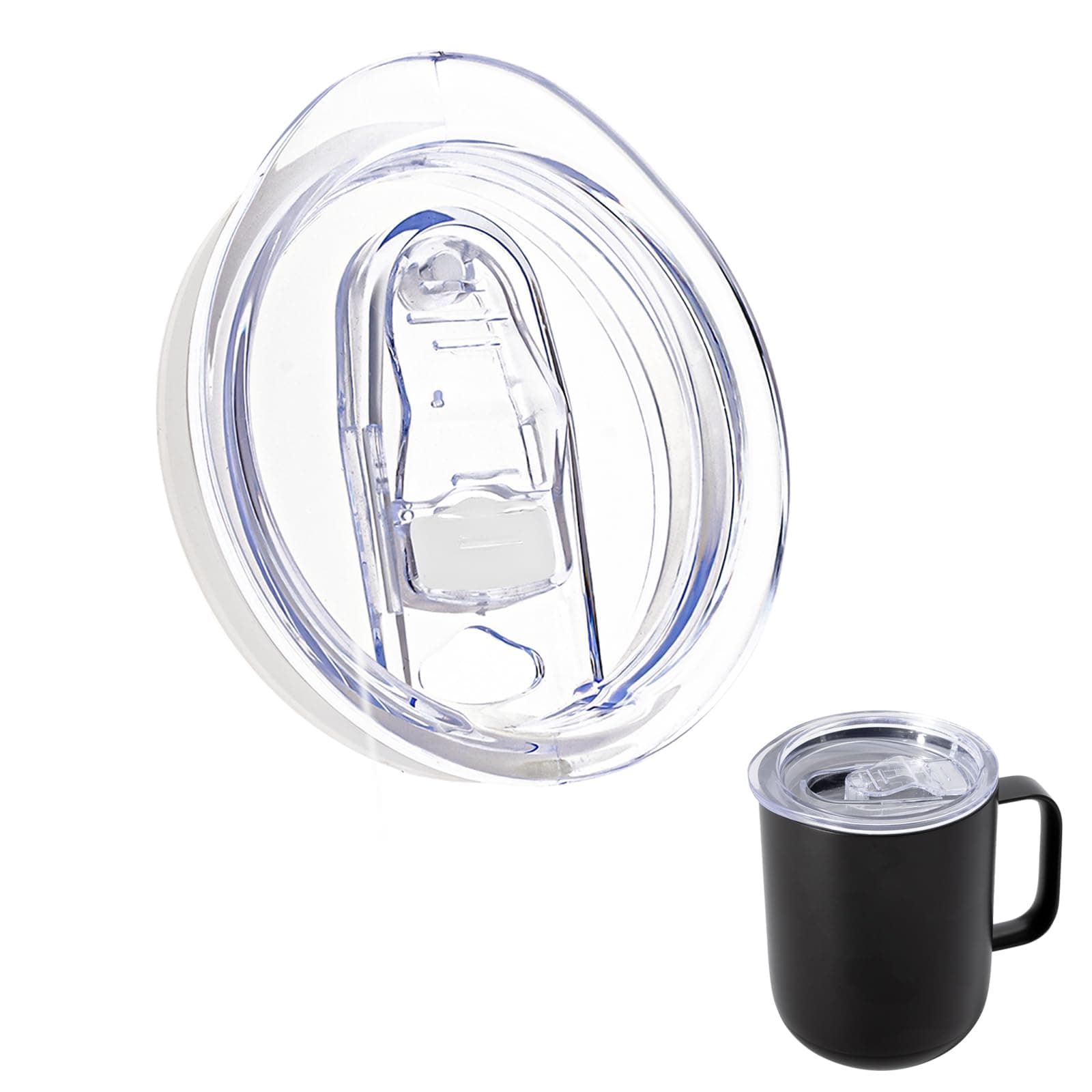 Replacement Mug Sliding Lid Compatible with Ember 10oz Temperature Control Smart Mug 1 & 2, BPA-Free, Spill Proof Cup Lid Cover with Sealing Silicone Ring, Clear