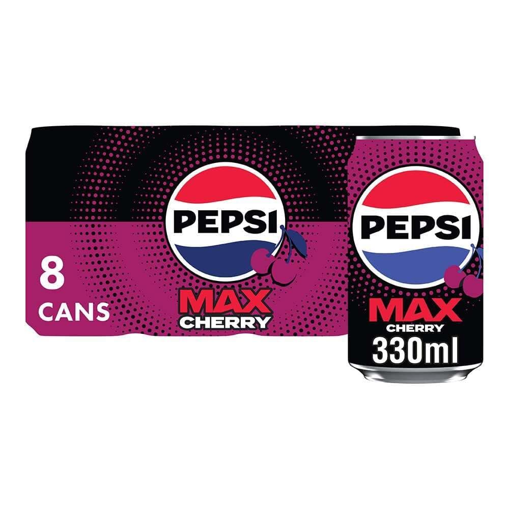 Pepsi Max Cherry Maximum Cherry Cans, 8 x 330ml