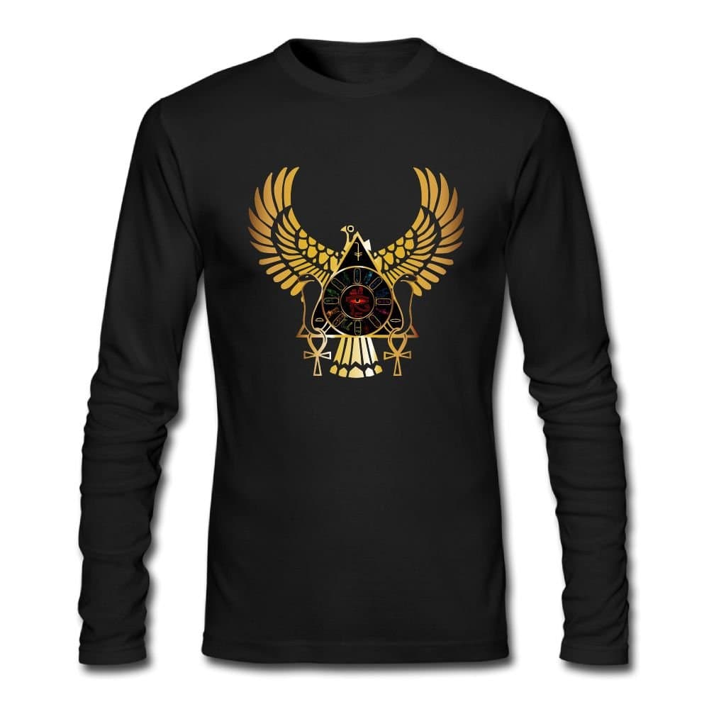 Ancient Egyptian Eagle Athletic Men's Basic Cotton Long-Sleeve T-Shirt